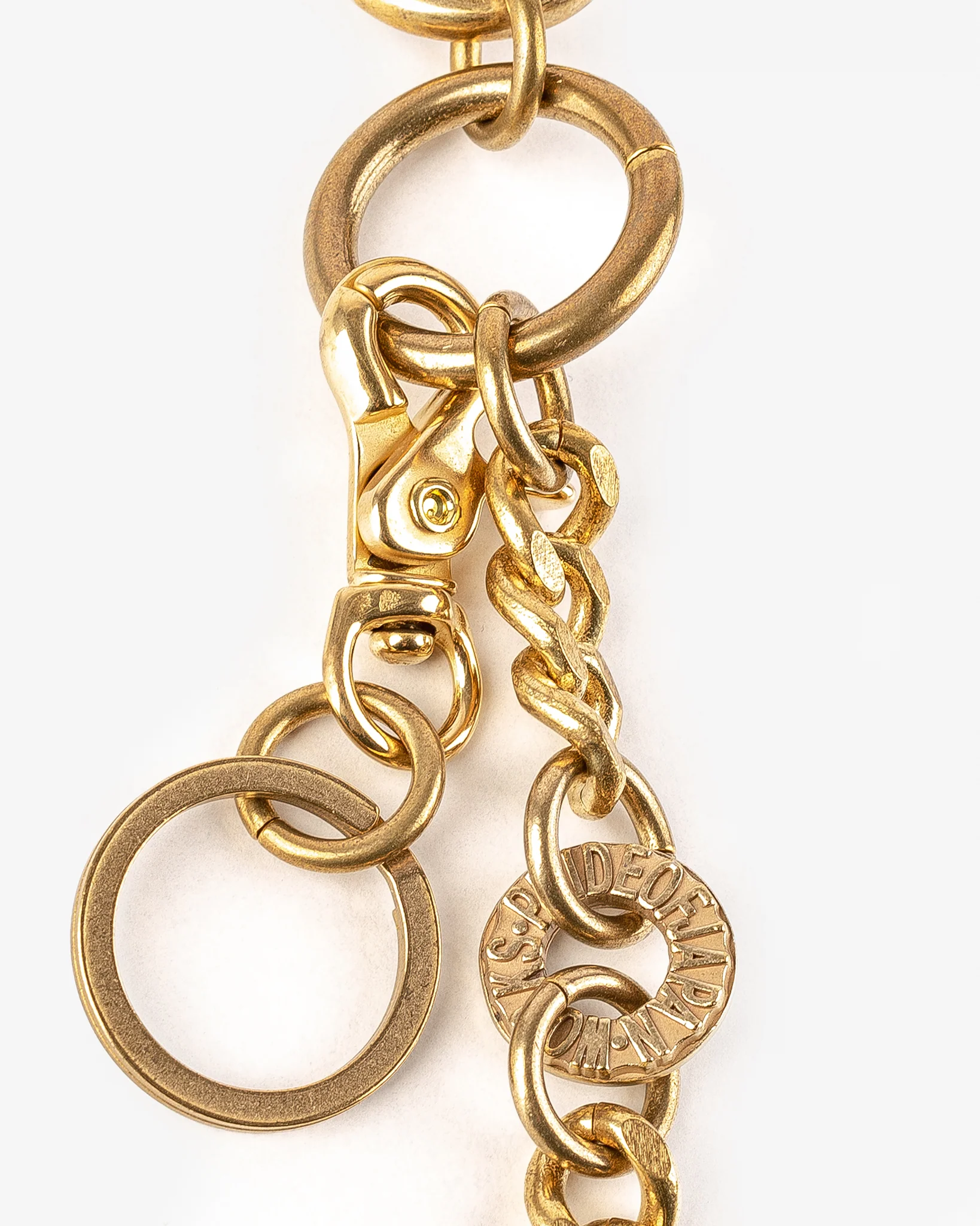 Wallet Chain with Large Clip and Keyring - Brass - Image 4