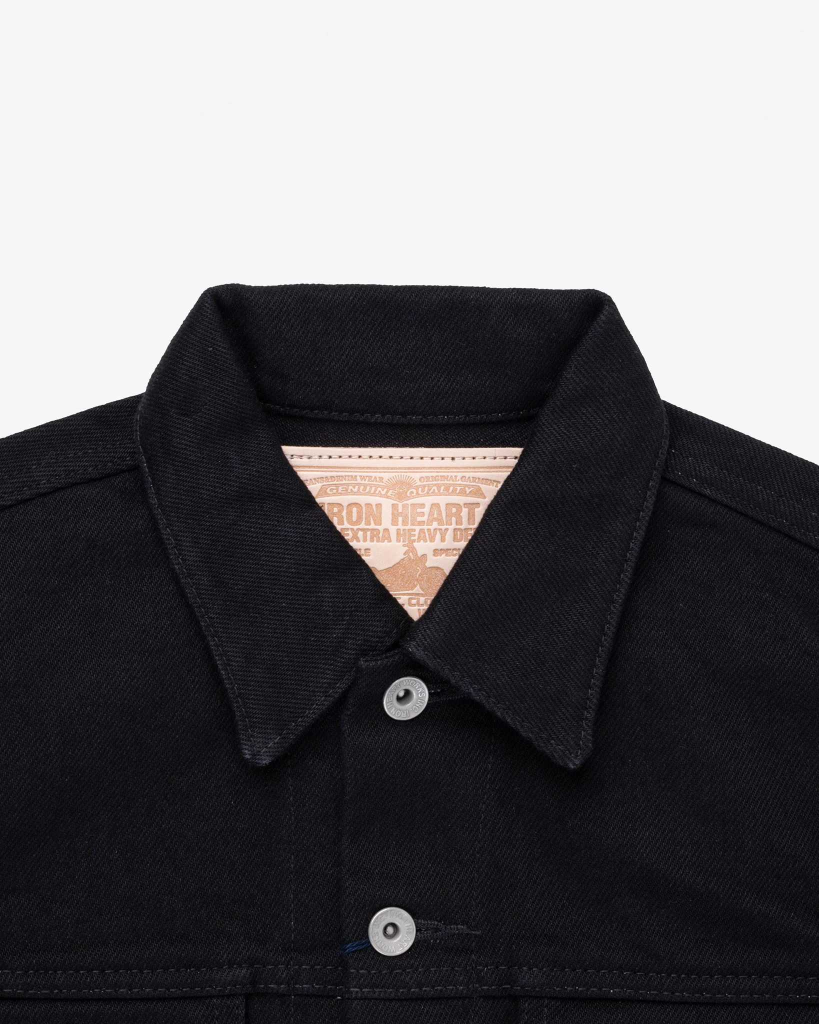 21oz Selvedge Denim Modified Type III Jacket - Superblack (Fades To Grey) - Image 6