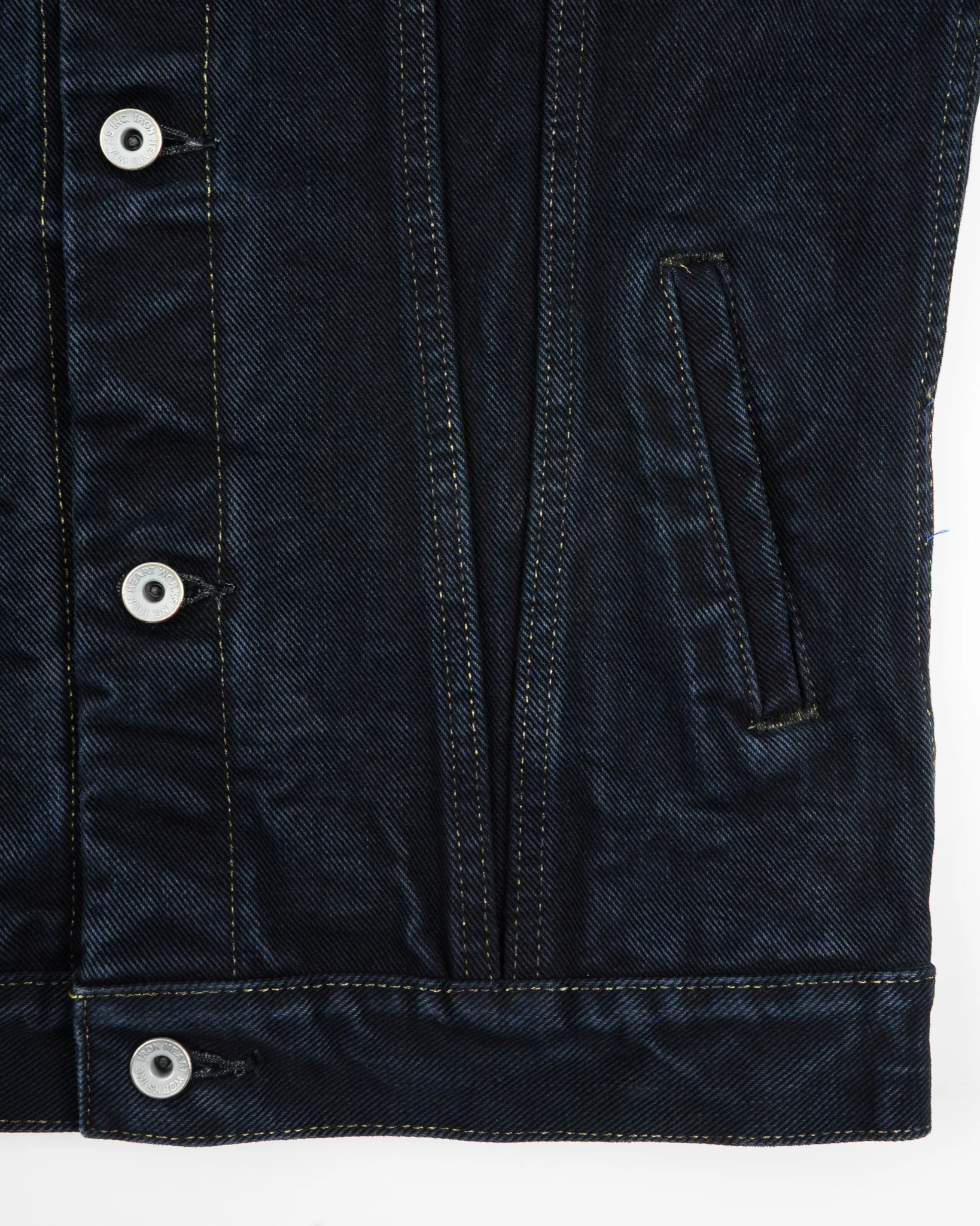 19oz Left-Hand Twill Selvedge Denim Type III Jacket - Indigo Overdyed Black - Image 12