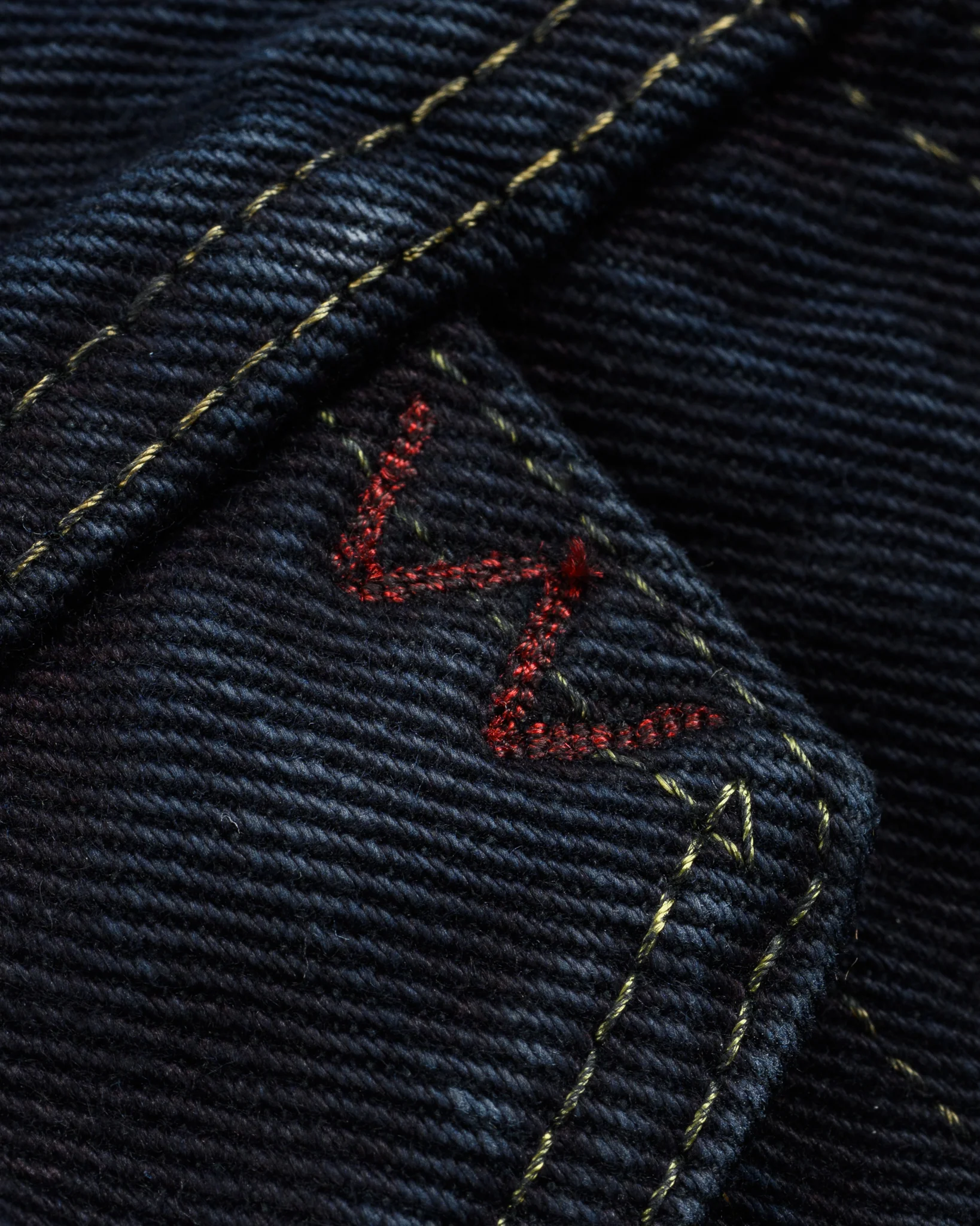 19oz Left-Hand Twill Selvedge Denim Type III Jacket - Indigo Overdyed Black - Image 17