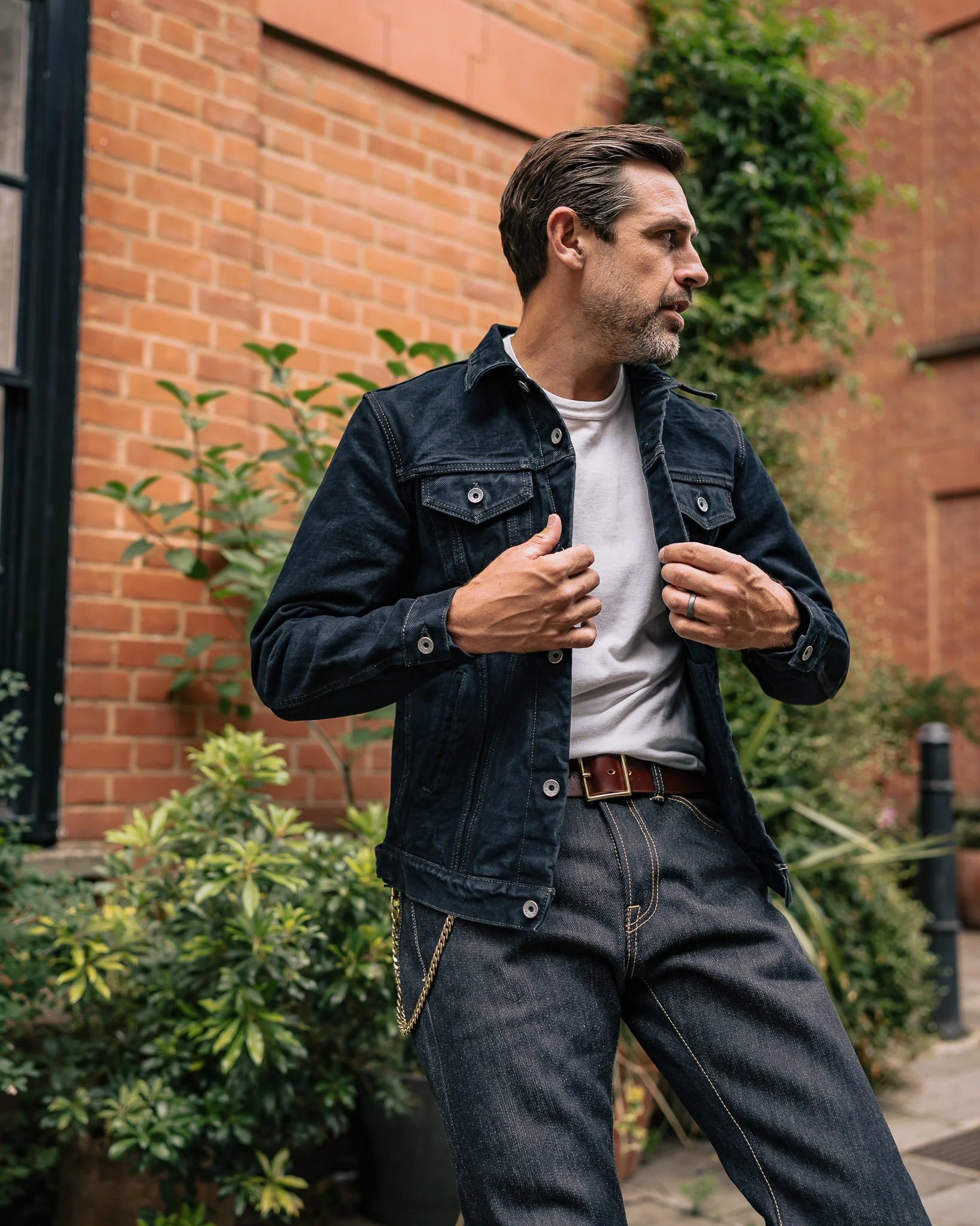 19oz Left-Hand Twill Selvedge Denim Type III Jacket - Indigo Overdyed Black - Image 4