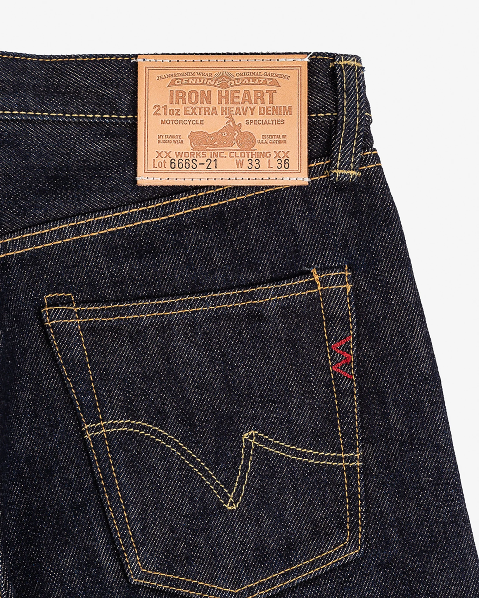 21oz Selvedge Denim Slim Straight Cut Jeans - Indigo - Image 6