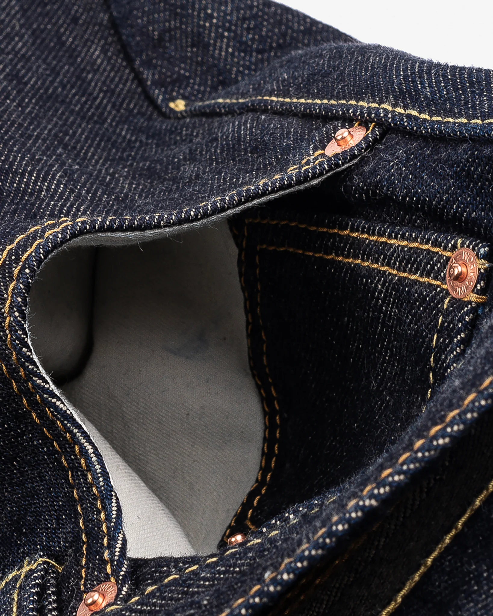 21oz Selvedge Denim Slim Straight Cut Jeans - Indigo - Image 9