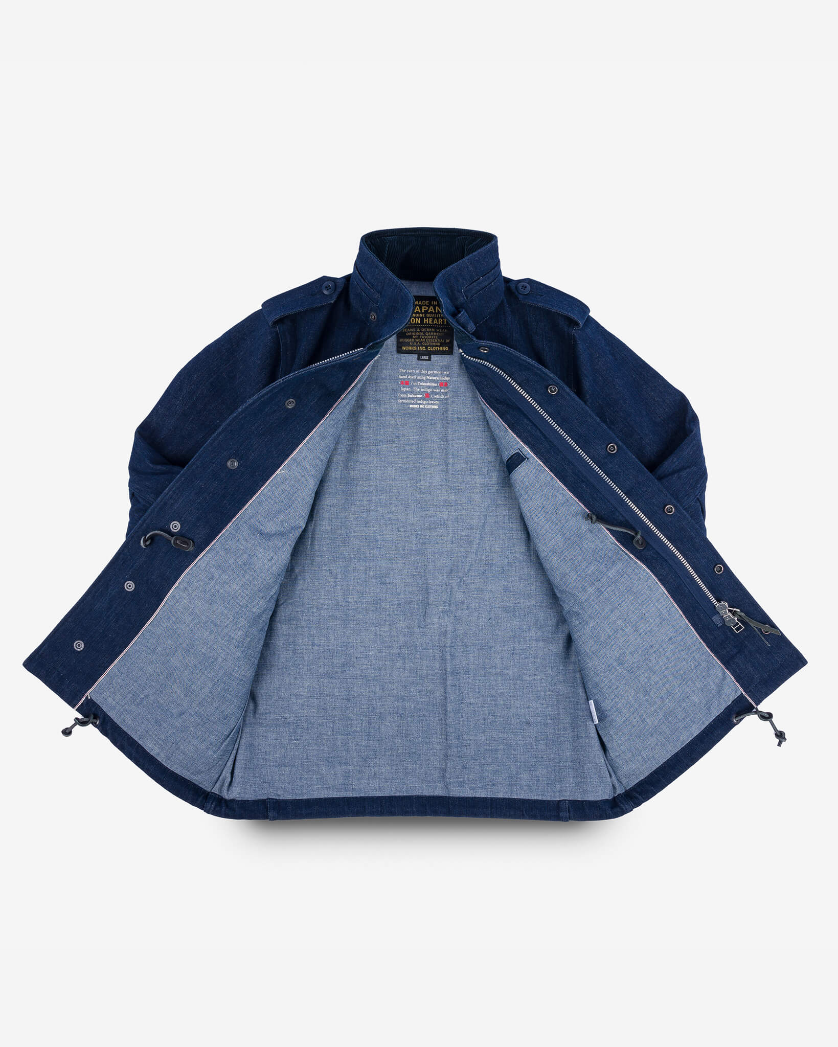 16oz Natural Indigo Selvedge Denim M65 Field Jacket - Image 6