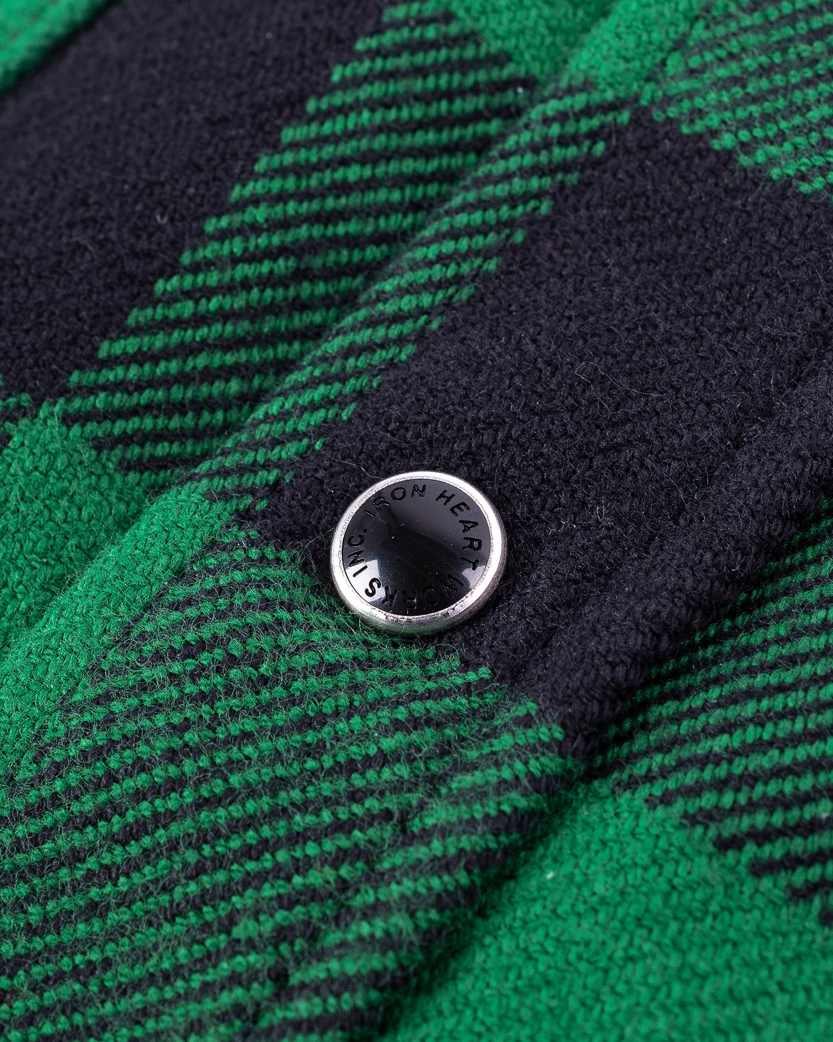 Ultra Heavy Flannel Buffalo Check Western Shirt - Green/Black - Image 11