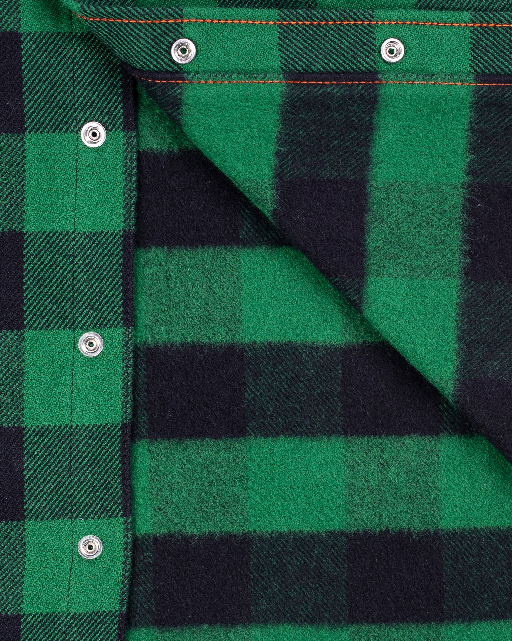 Ultra Heavy Flannel Buffalo Check Western Shirt - Green/Black - Image 12