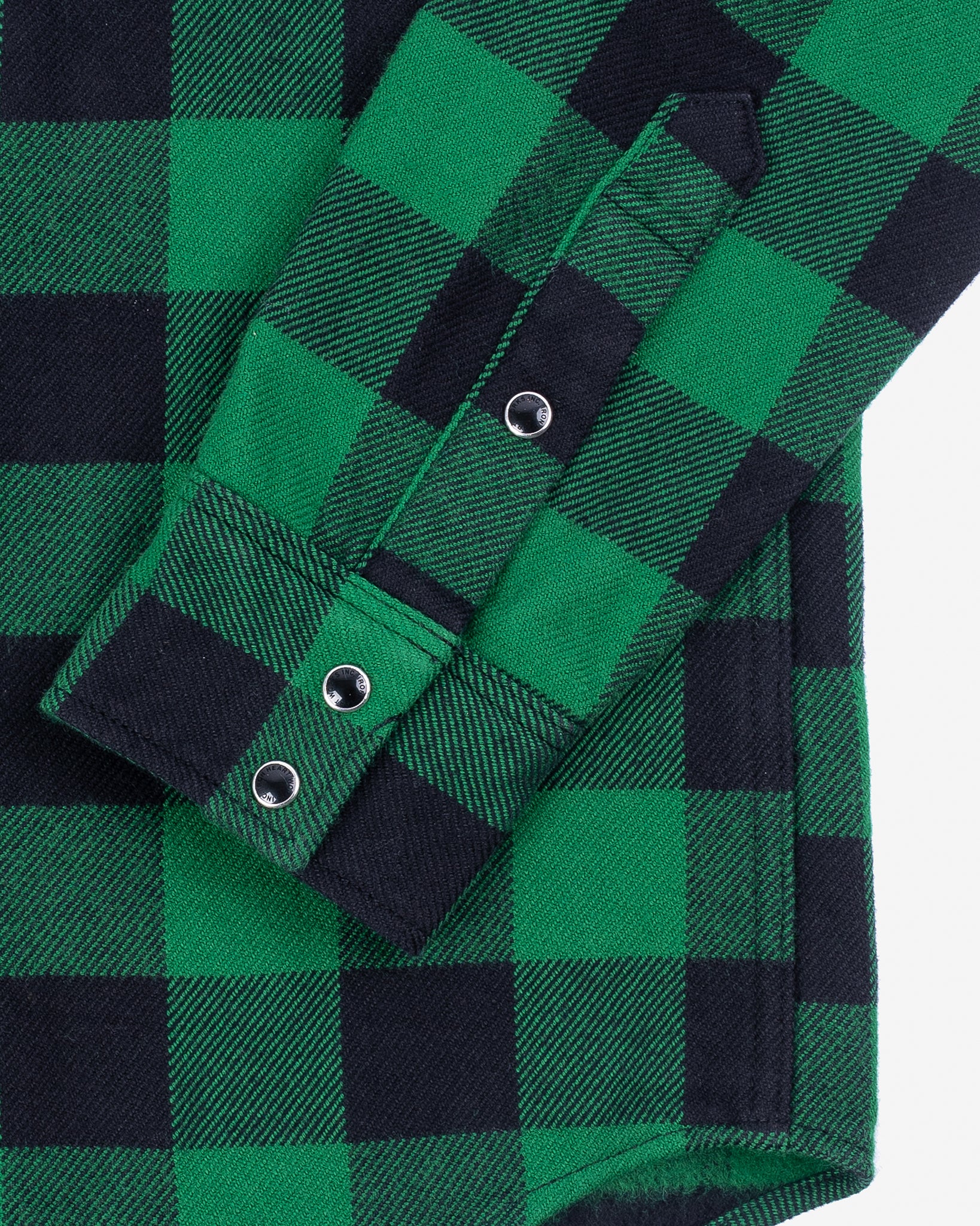 Ultra Heavy Flannel Buffalo Check Western Shirt - Green/Black - Image 8