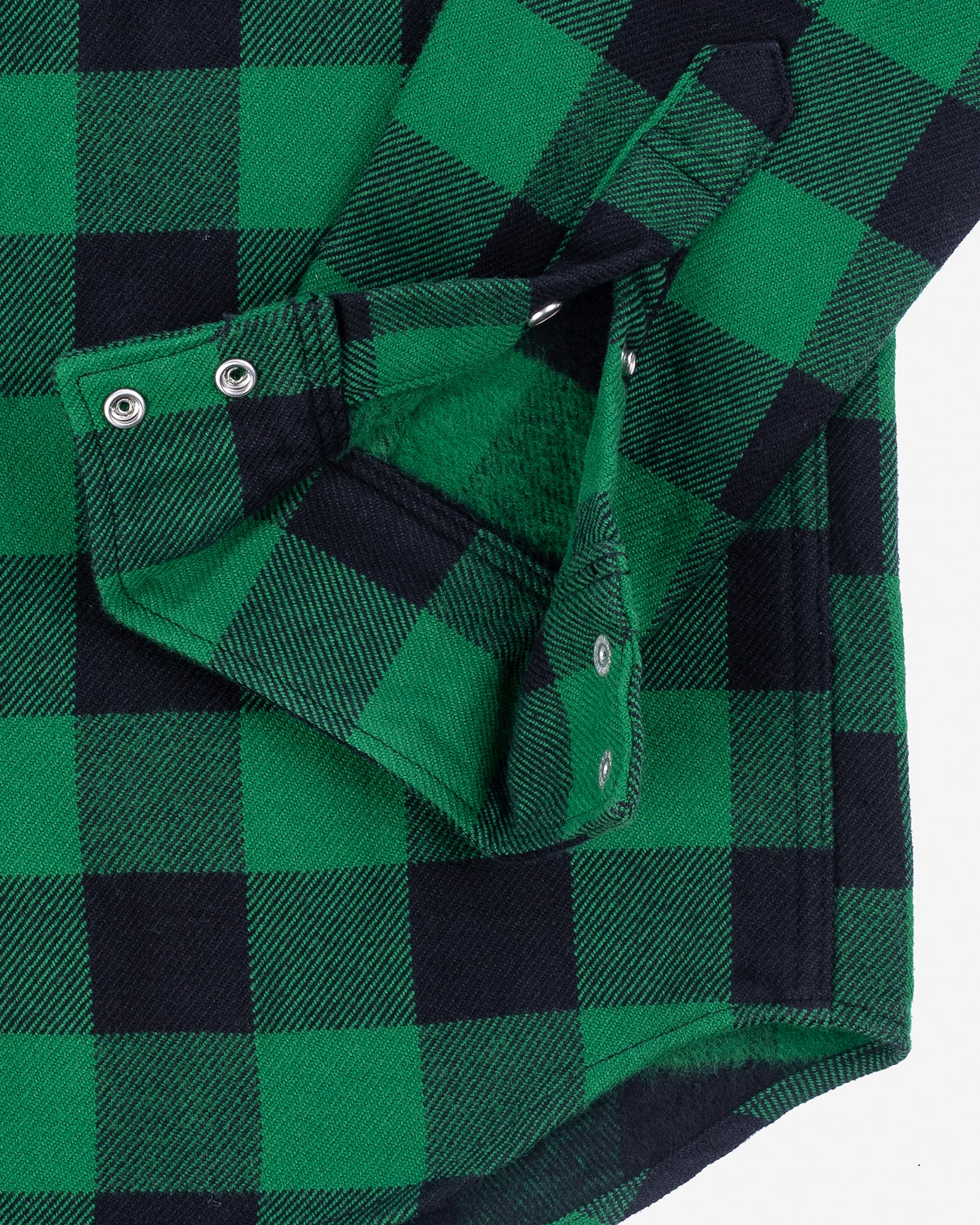 Ultra Heavy Flannel Buffalo Check Western Shirt - Green/Black - Image 9