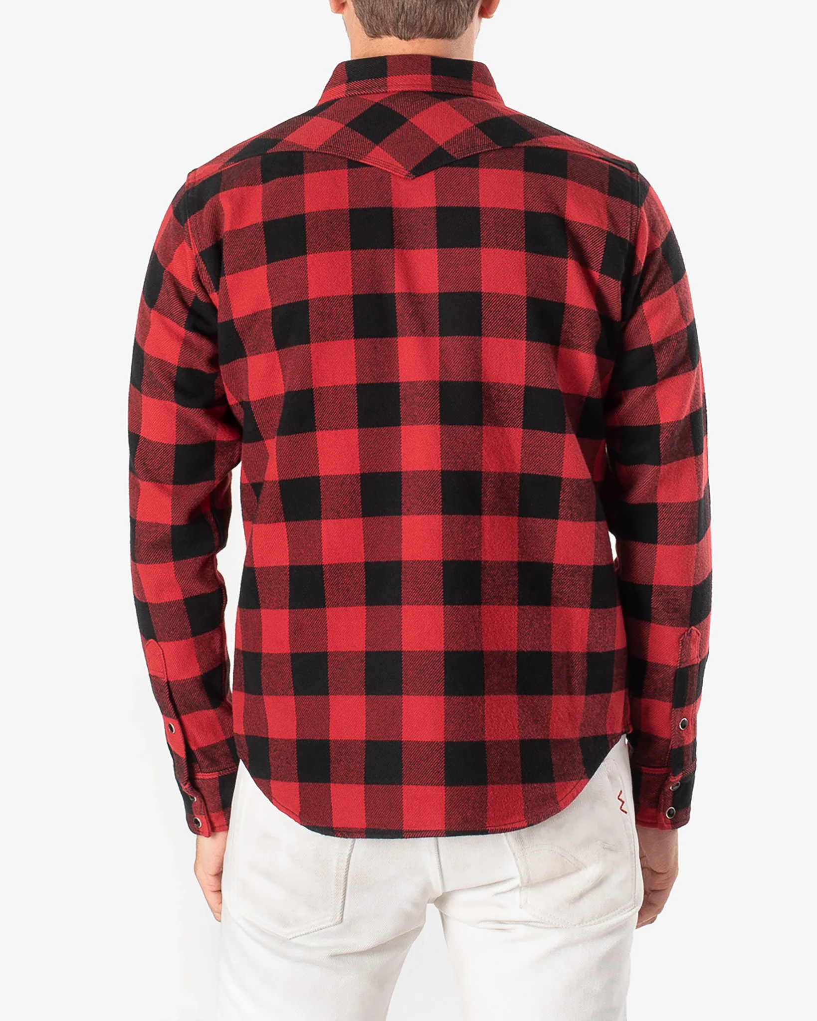 Ultra Heavy Flannel Buffalo Check Western Shirt - Red/Black - Image 3