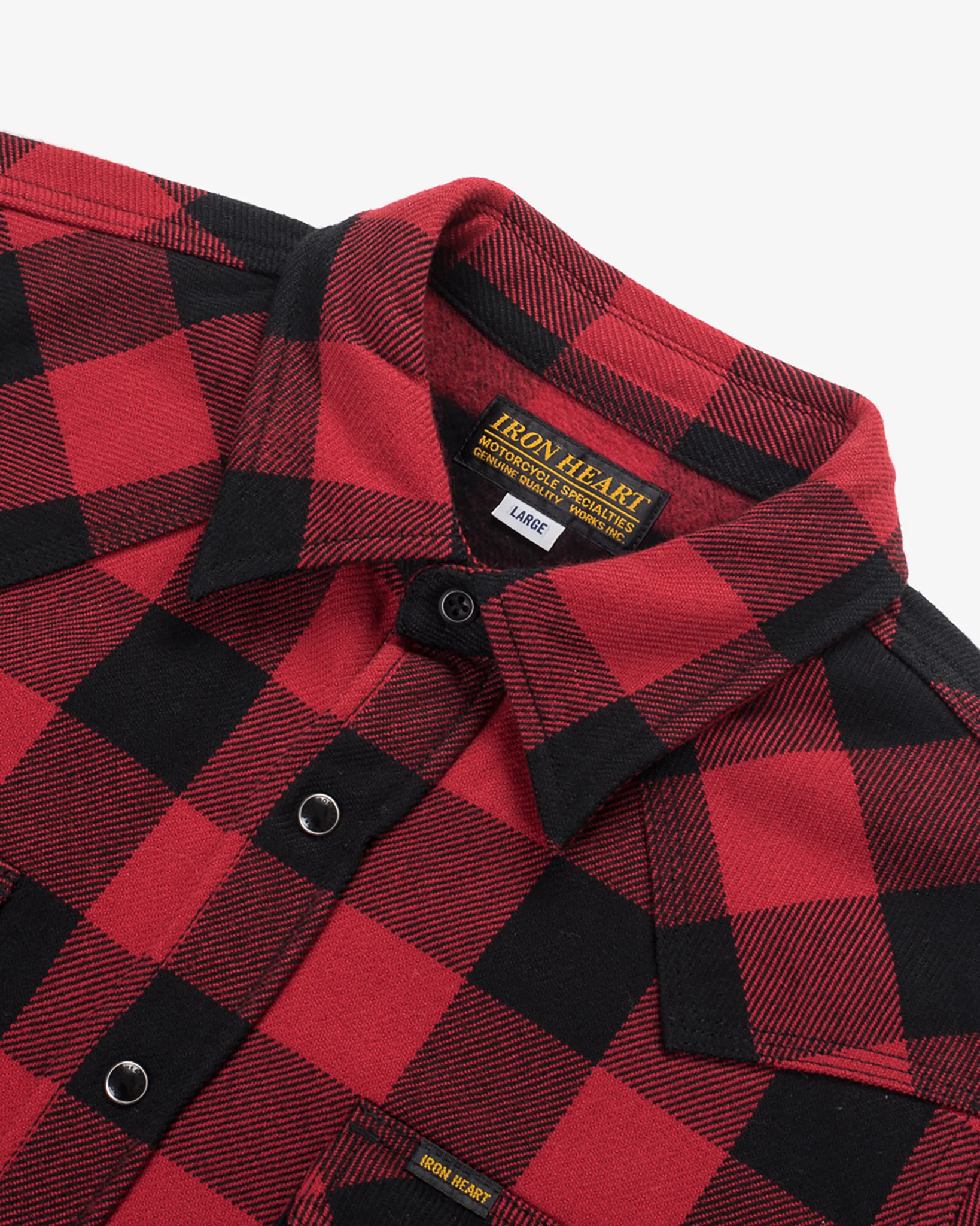 Ultra Heavy Flannel Buffalo Check Western Shirt - Red/Black - Image 5