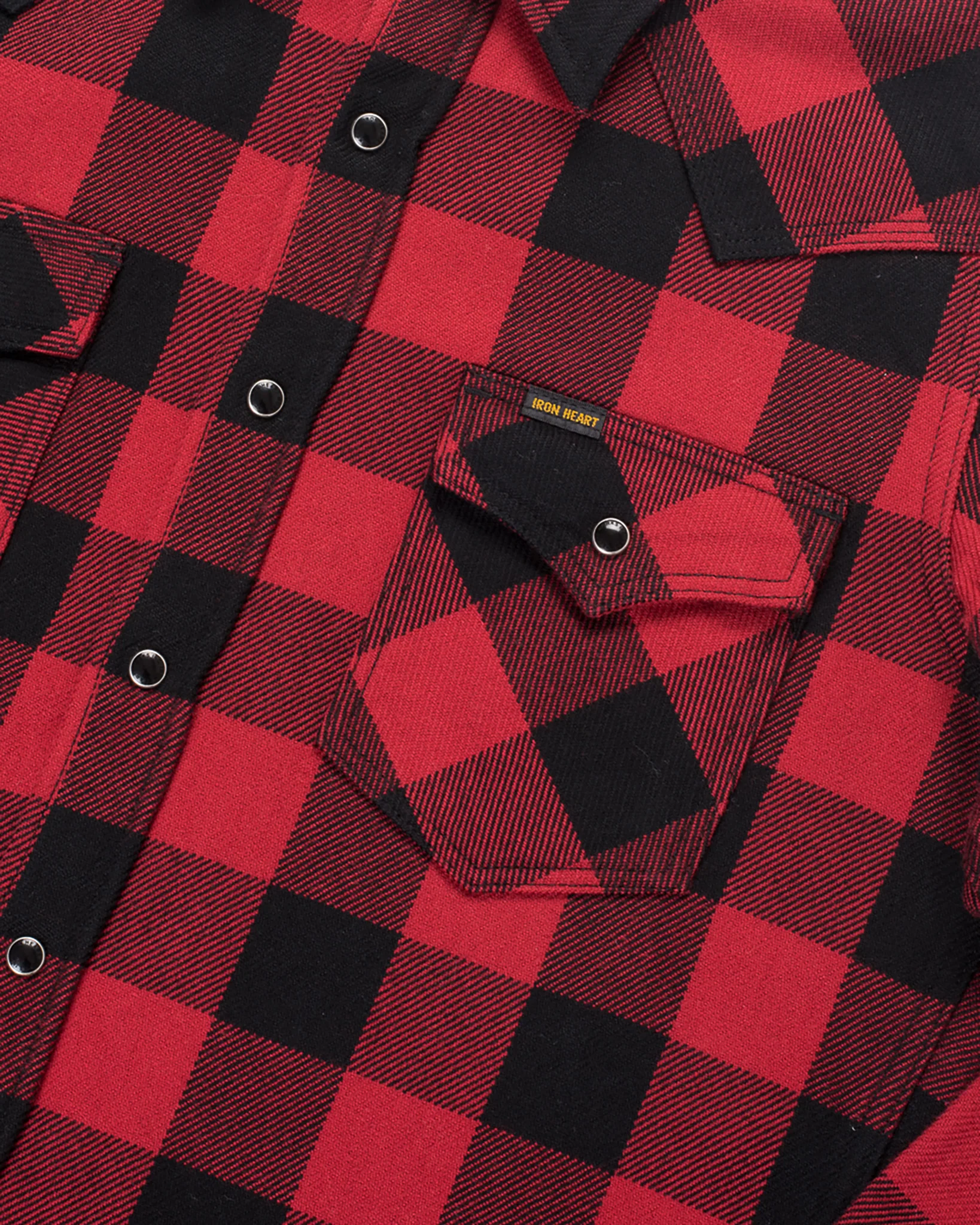 Ultra Heavy Flannel Buffalo Check Western Shirt - Red/Black - Image 7