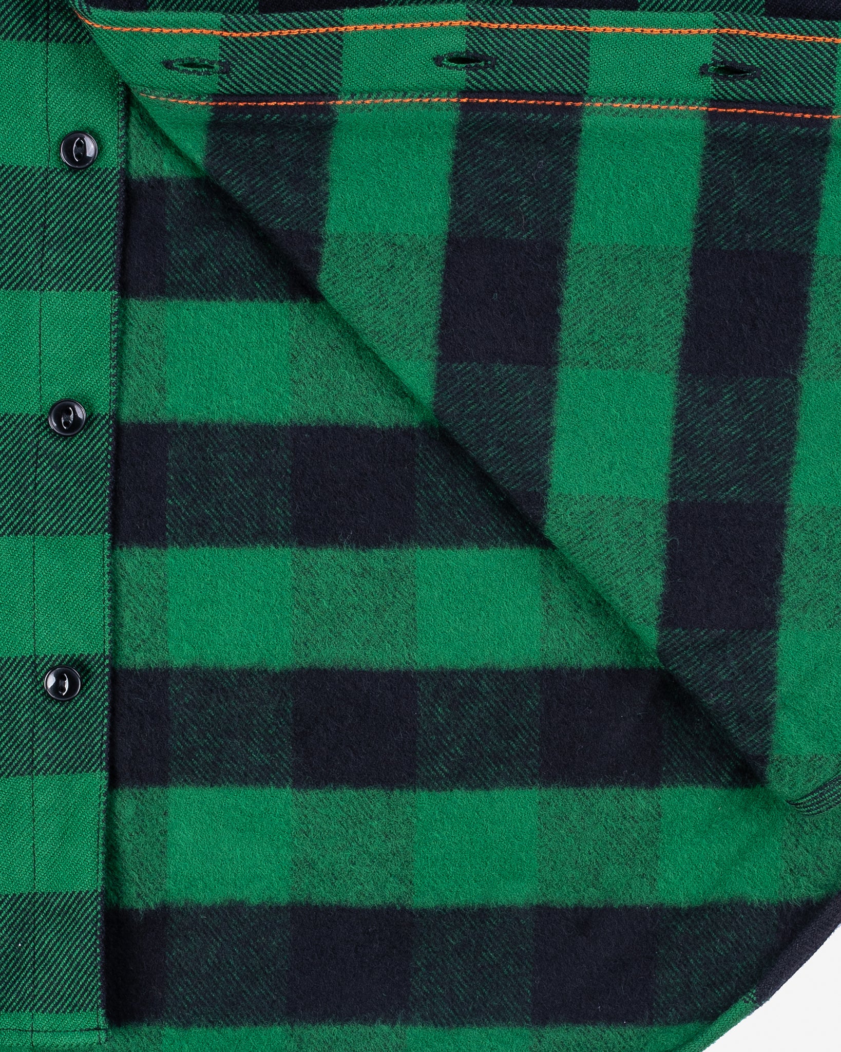 Ultra Heavy Flannel Buffalo Check Work Shirt - Green/Black - Image 12