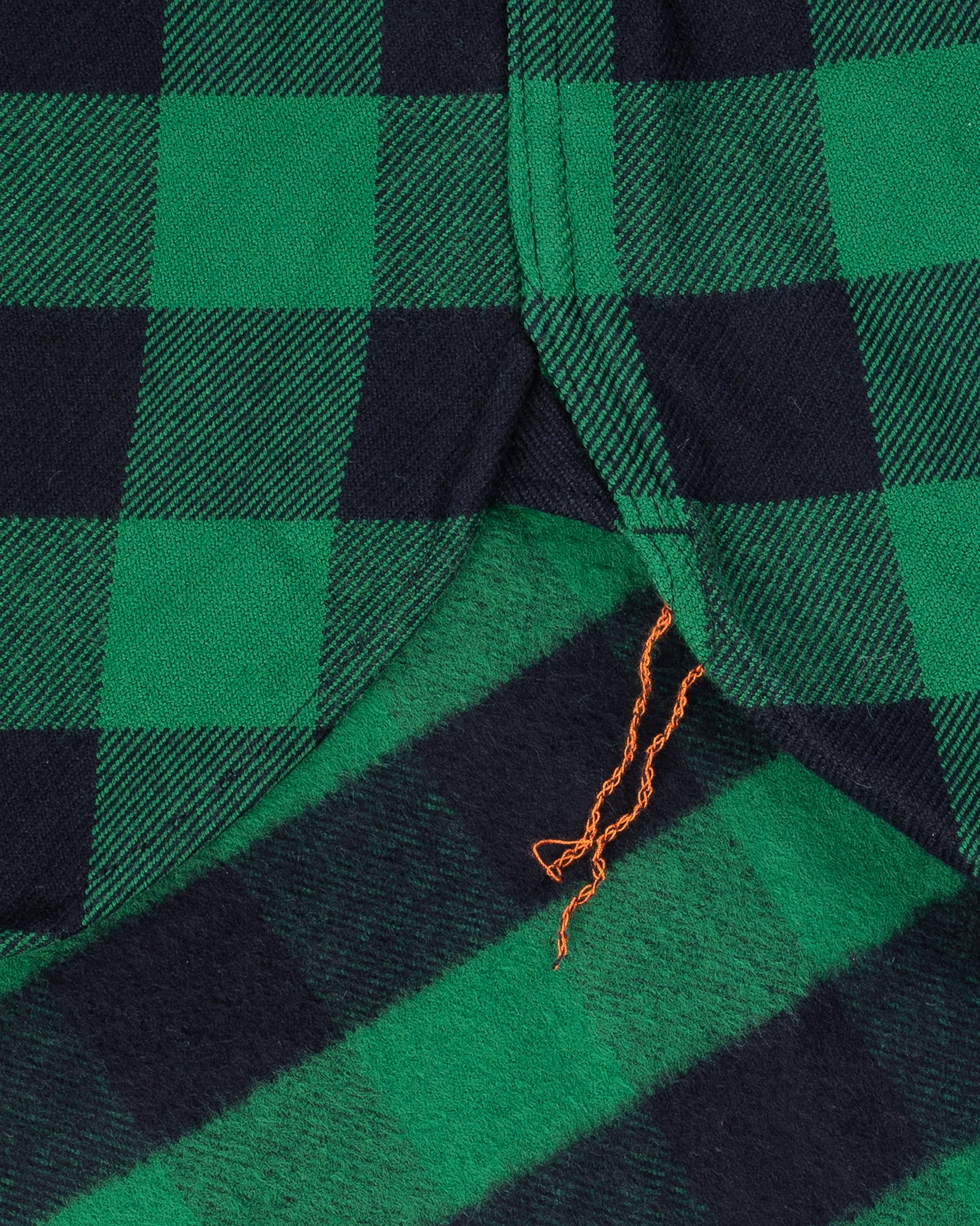 Ultra Heavy Flannel Buffalo Check Work Shirt - Green/Black - Image 13