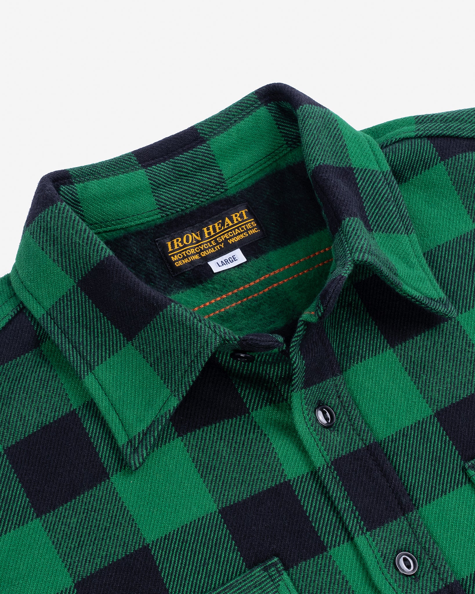 Ultra Heavy Flannel Buffalo Check Work Shirt - Green/Black - Image 7