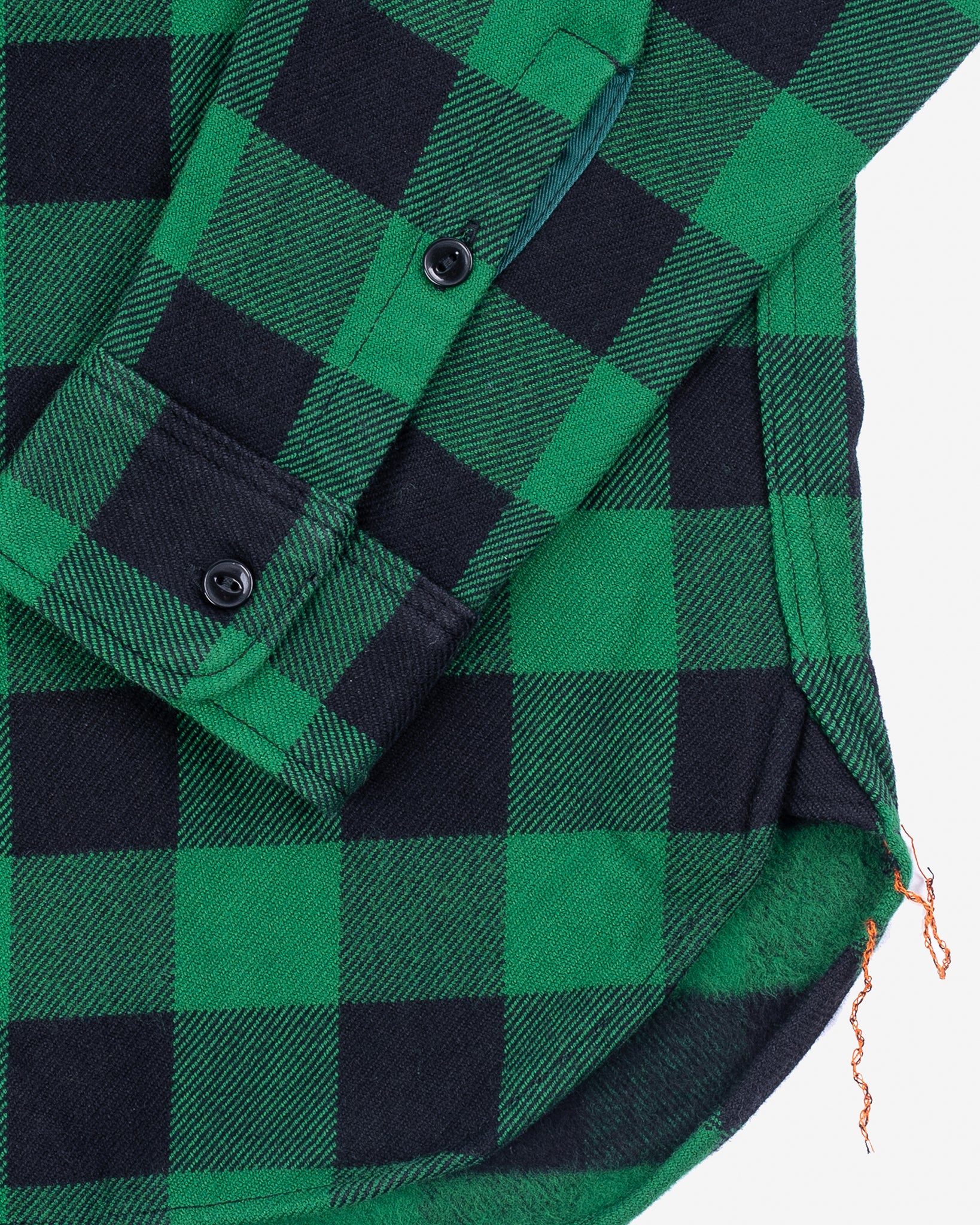 Ultra Heavy Flannel Buffalo Check Work Shirt - Green/Black - Image 8