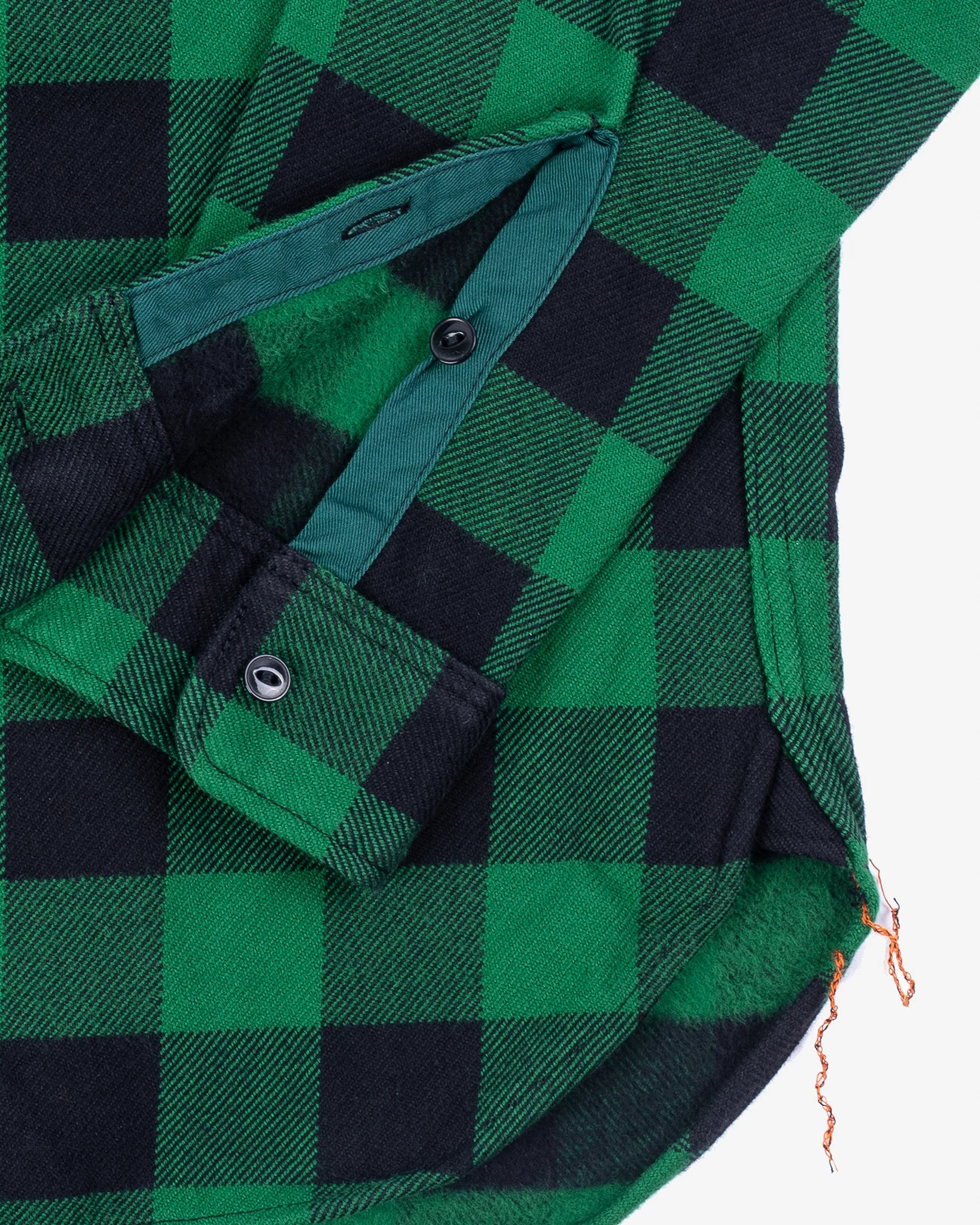 Ultra Heavy Flannel Buffalo Check Work Shirt - Green/Black - Image 9