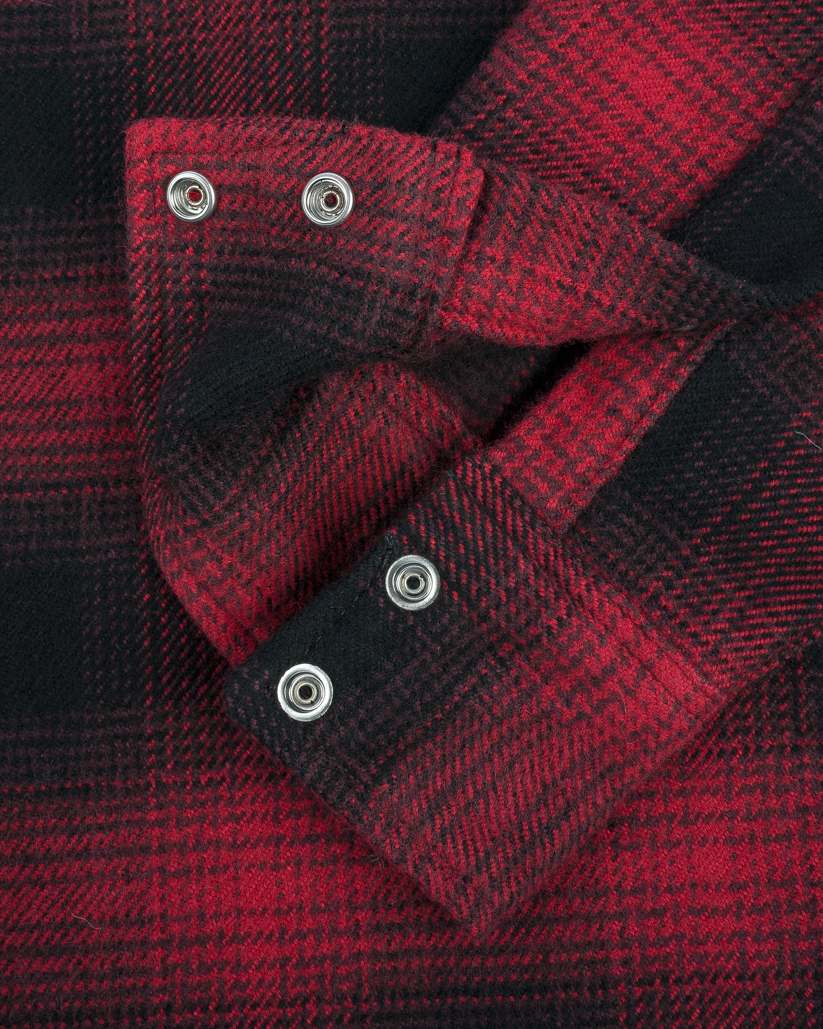 Ultra Heavy Flannel Ombré Check Western Shirt - Red/Black - Image 10