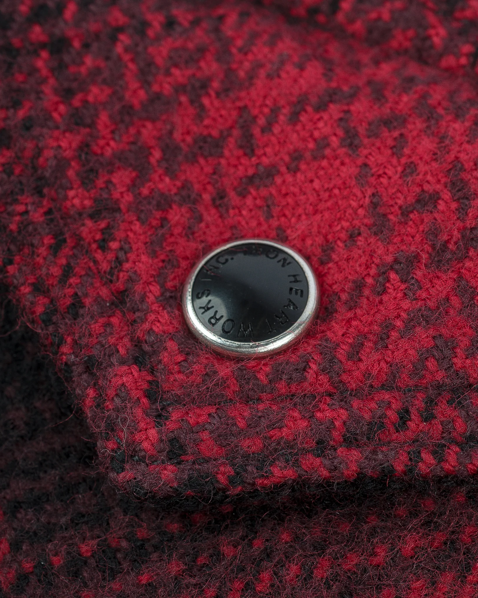 Ultra Heavy Flannel Ombré Check Western Shirt - Red/Black - Image 11
