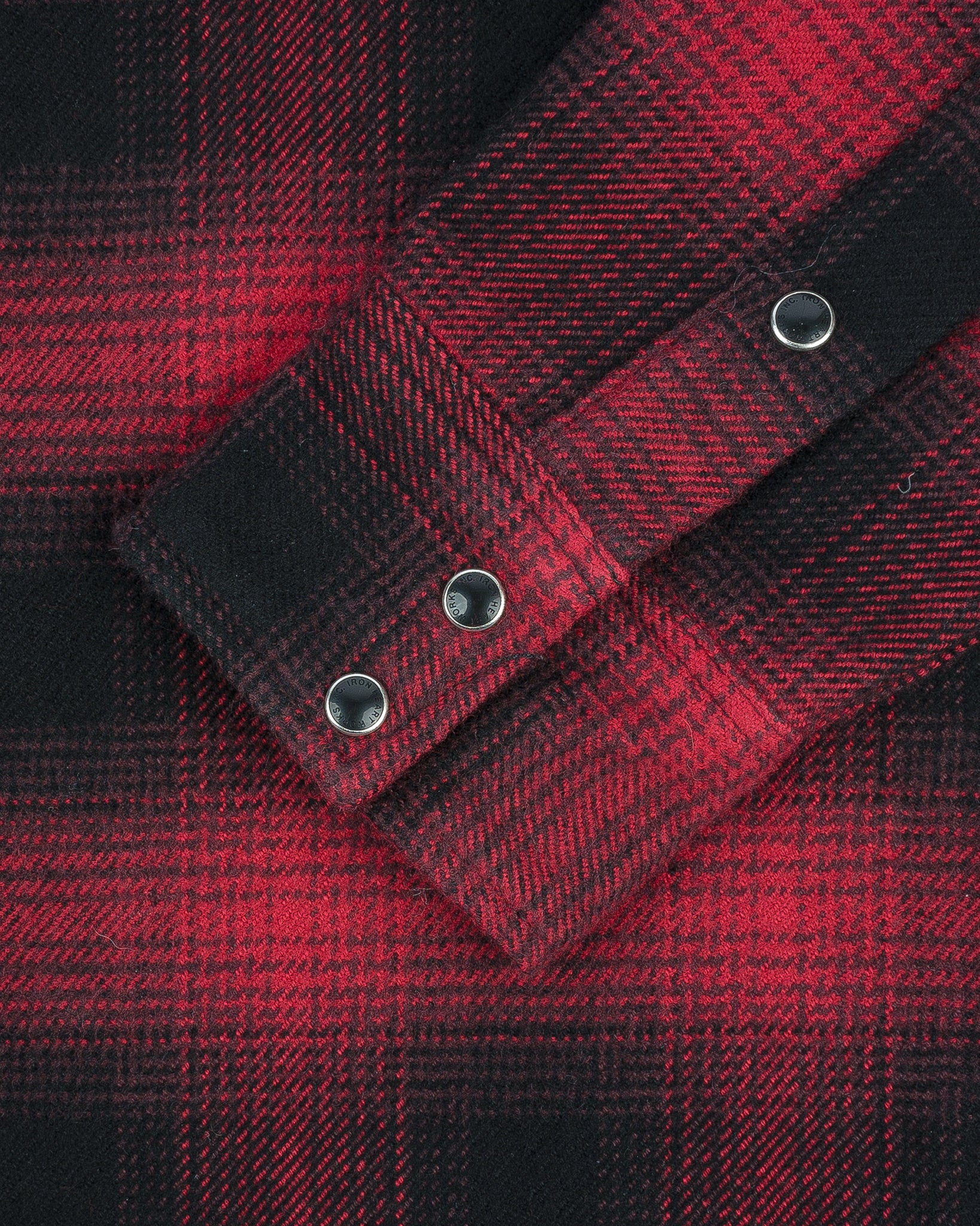 Ultra Heavy Flannel Ombré Check Western Shirt - Red/Black - Image 9