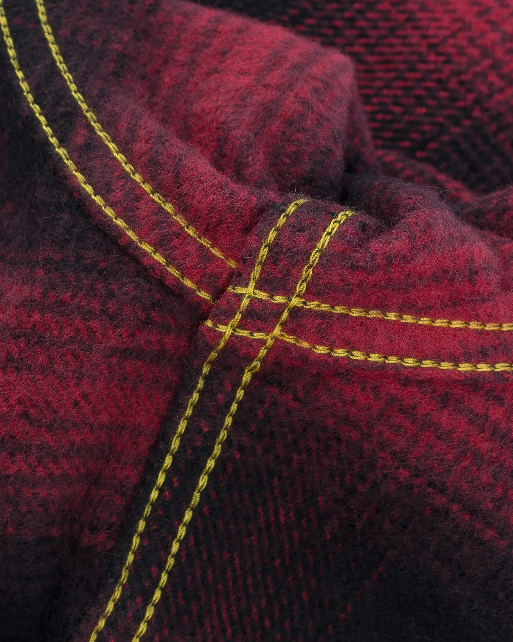Ultra Heavy Flannel Ombré Check Work Shirt - Red/Black - Image 12