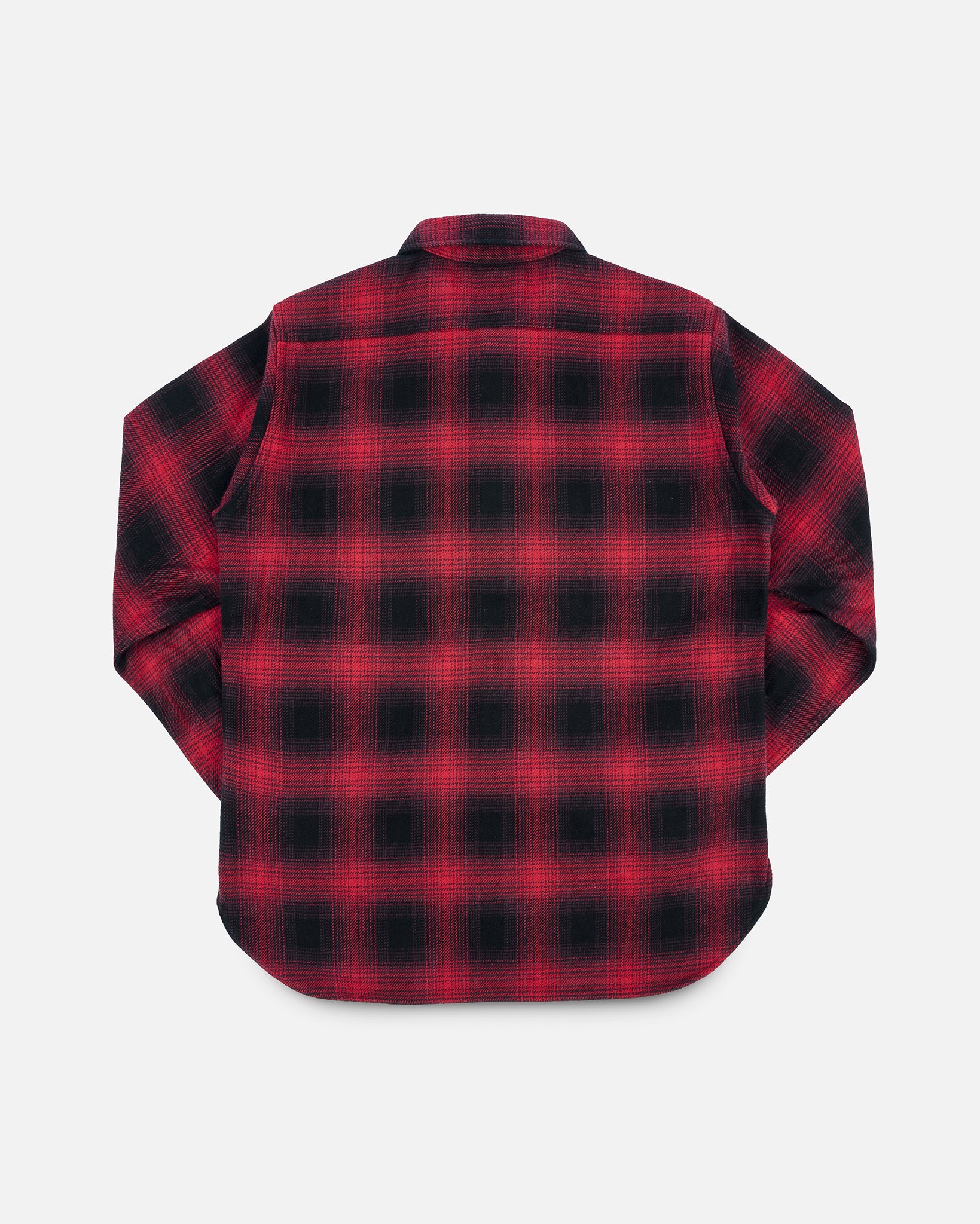 Ultra Heavy Flannel Ombré Check Work Shirt - Red/Black - Image 4