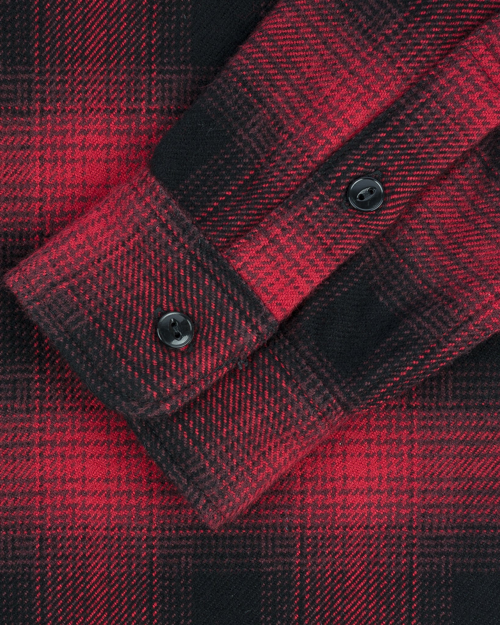 Ultra Heavy Flannel Ombré Check Work Shirt - Red/Black - Image 8