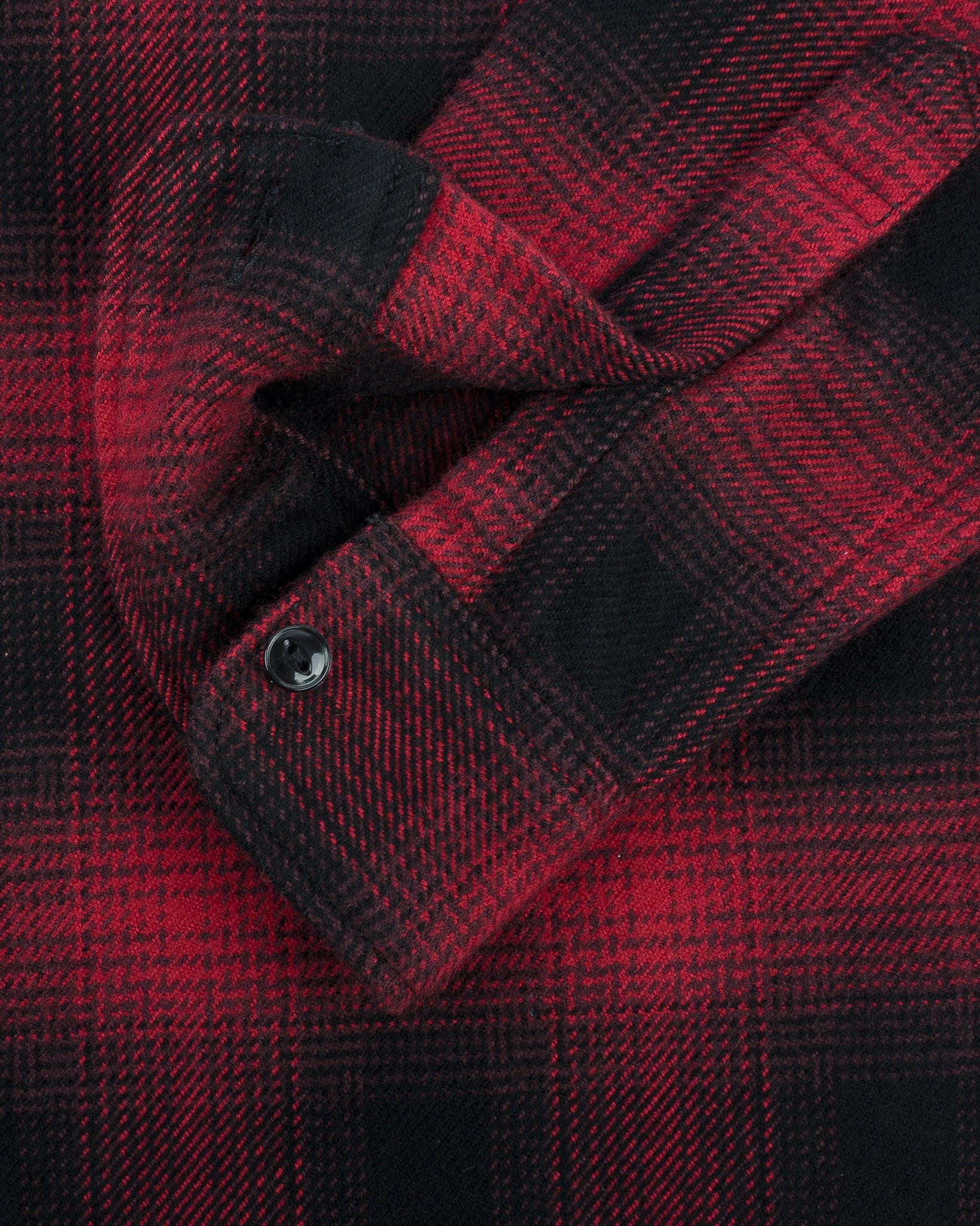 Ultra Heavy Flannel Ombré Check Work Shirt - Red/Black - Image 9