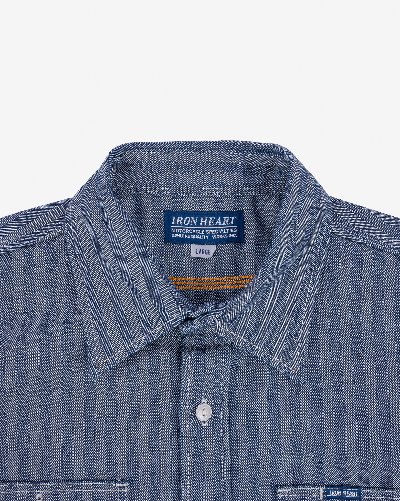 12oz Herringbone Work Shirt - Indigo - Image 7