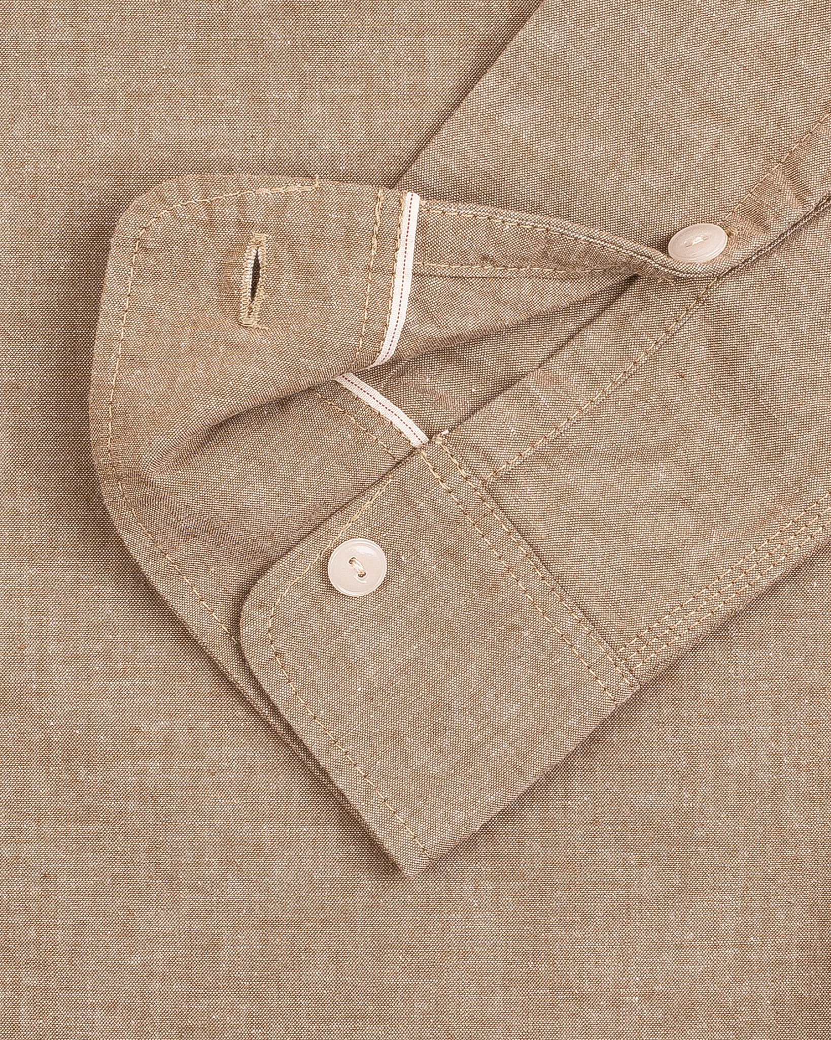 10oz Selvedge Chambray Work Shirt - Khaki - Image 11