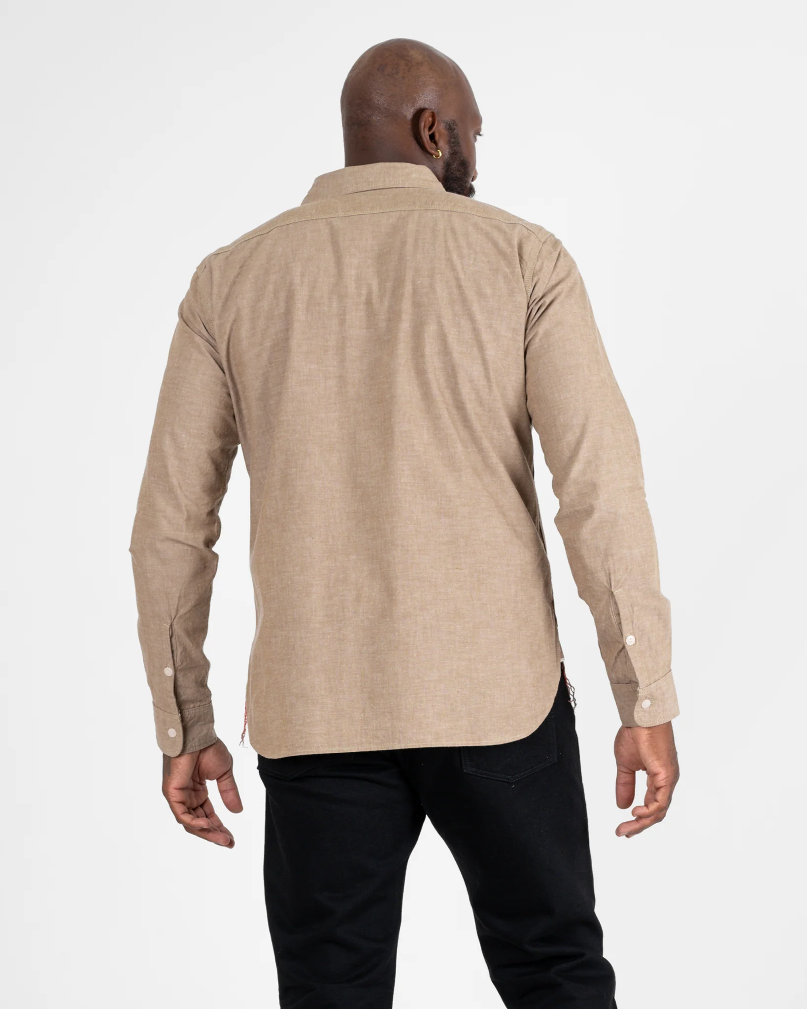 10oz Selvedge Chambray Work Shirt - Khaki - Image 3