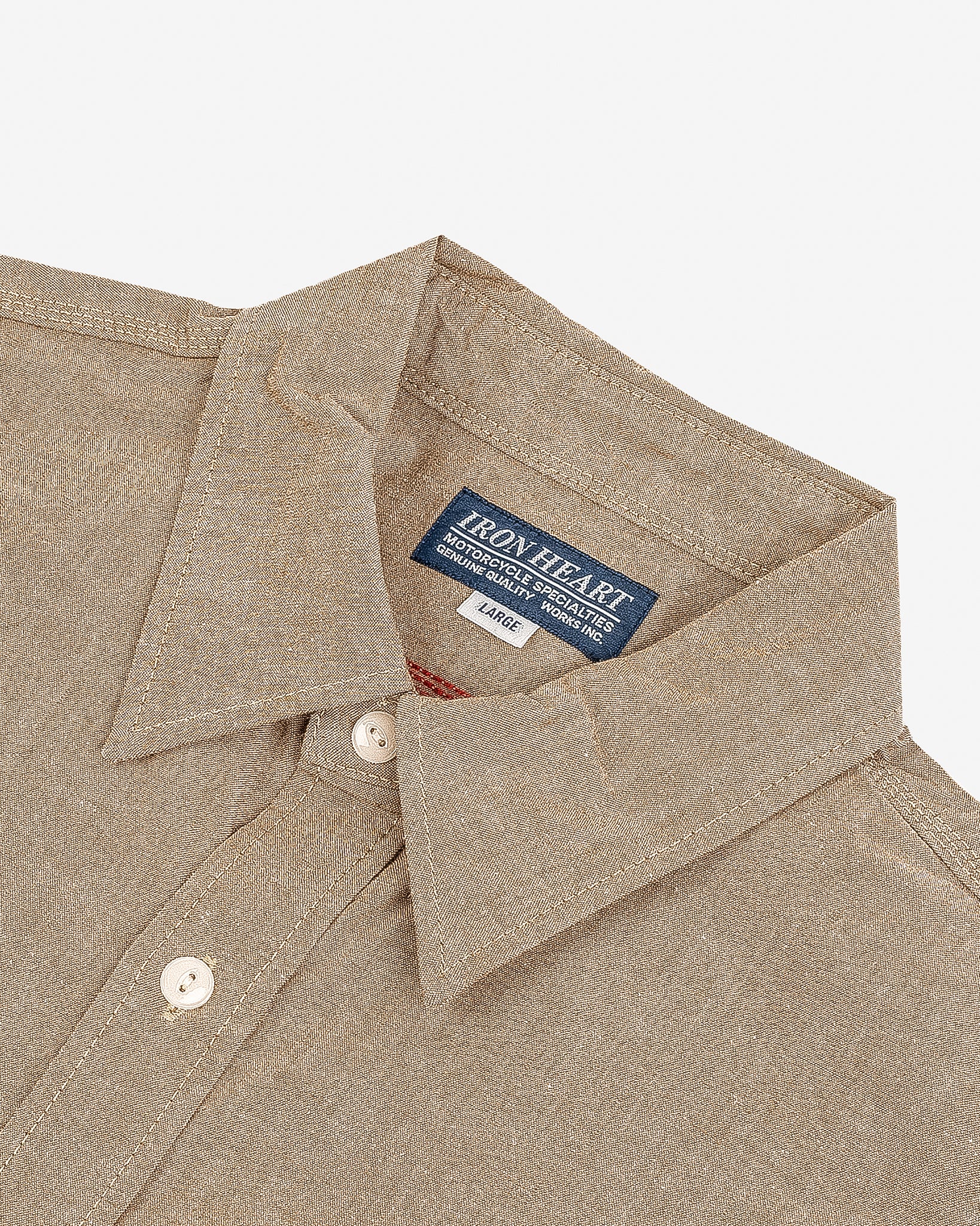10oz Selvedge Chambray Work Shirt - Khaki - Image 5