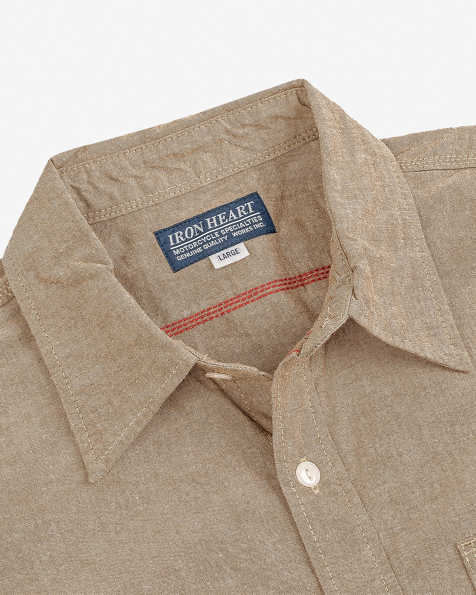 10oz Selvedge Chambray Work Shirt - Khaki - Image 7