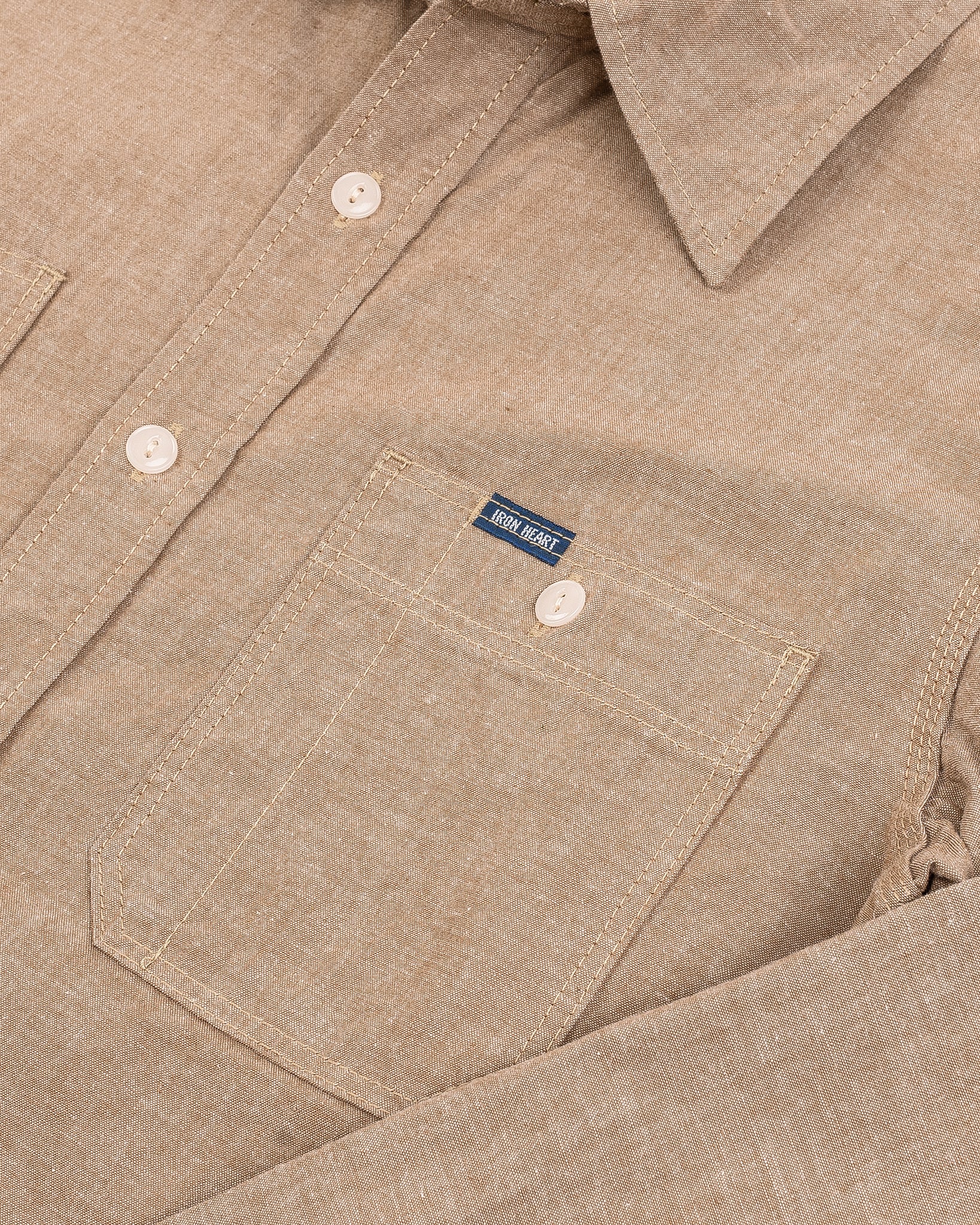 10oz Selvedge Chambray Work Shirt - Khaki - Image 8