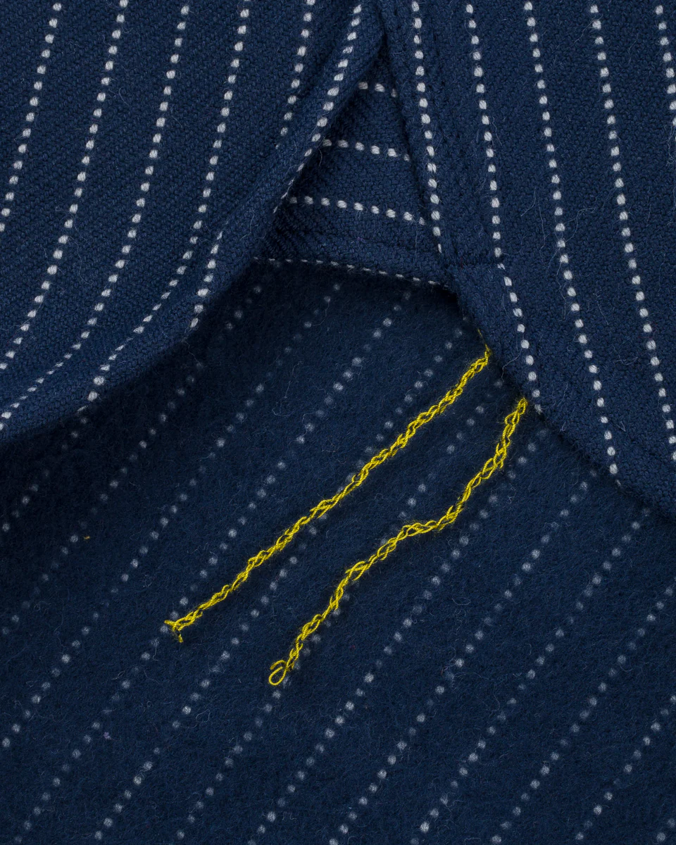 12oz Ultra Heavy Flannel Chalk Stripe Work Shirt - Navy - Image 11