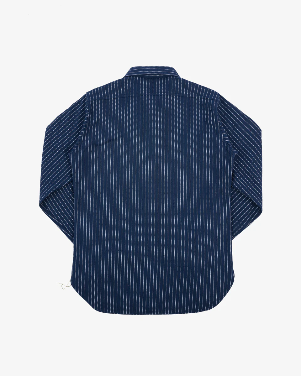 12oz Ultra Heavy Flannel Chalk Stripe Work Shirt - Navy - Image 4