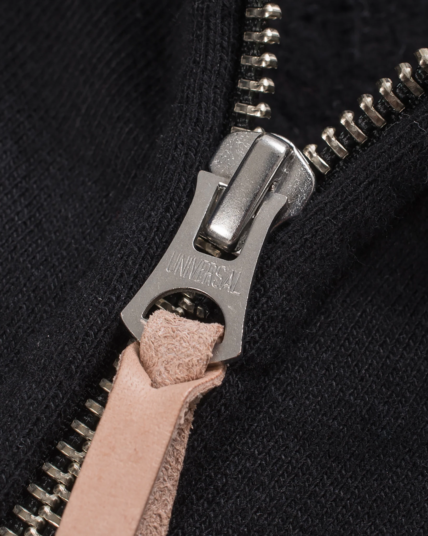 14oz Ultra Heavyweight Loopwheel Cotton Zip Up Sweater - Black - Image 6