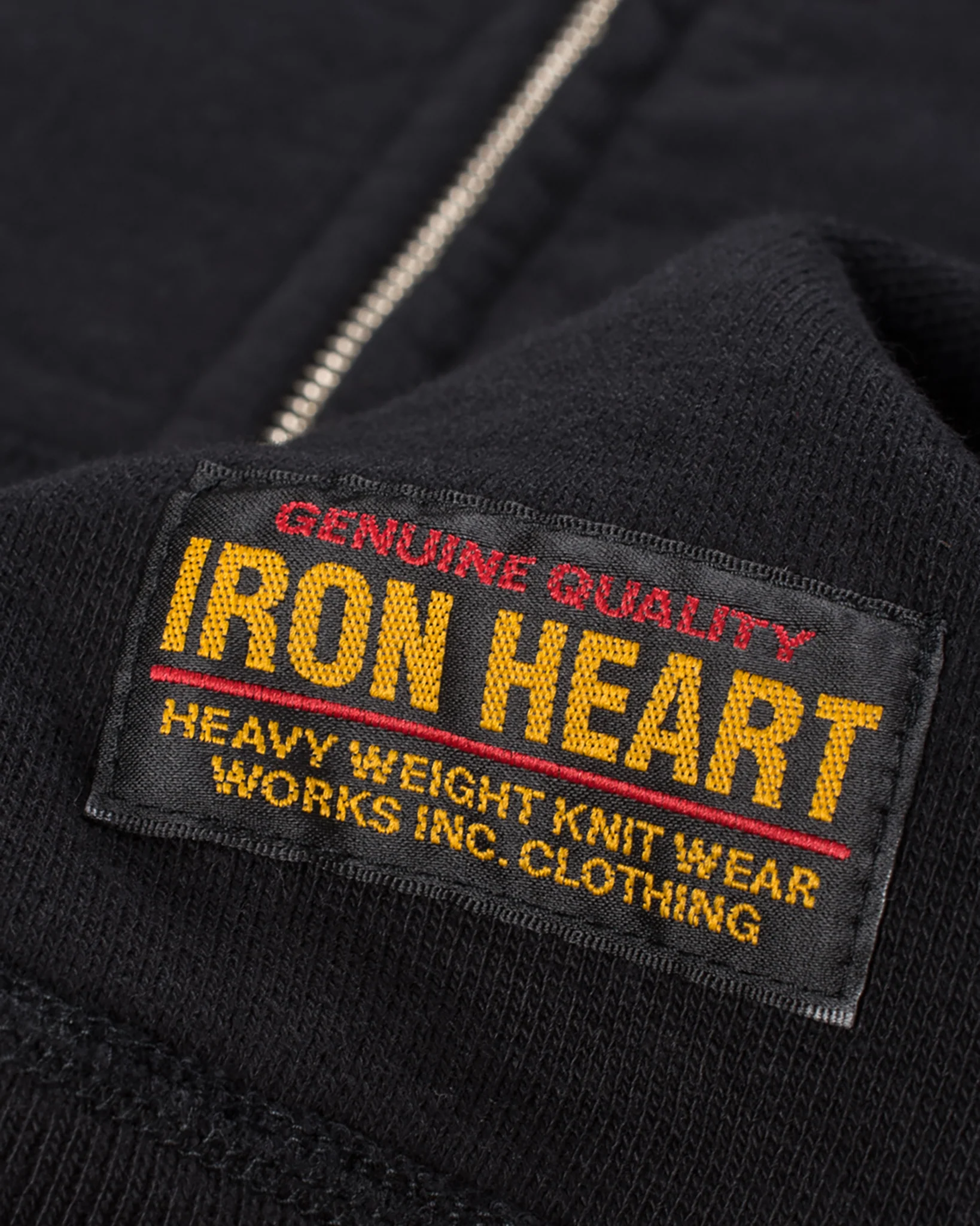 14oz Ultra Heavyweight Loopwheel Cotton Zip Up Sweater - Black - Image 7