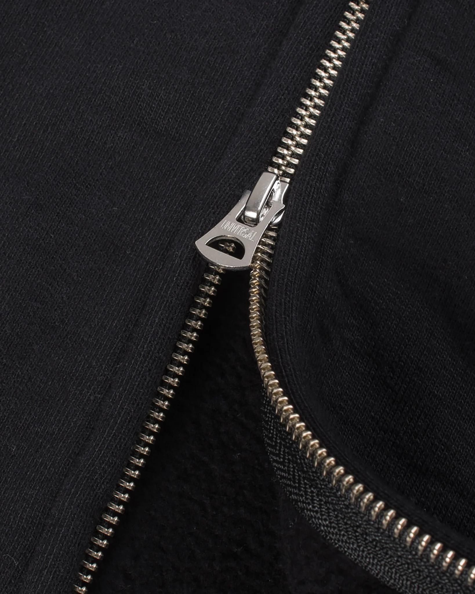 14oz Ultra Heavyweight Loopwheel Cotton Zip Up Sweater - Black - Image 8