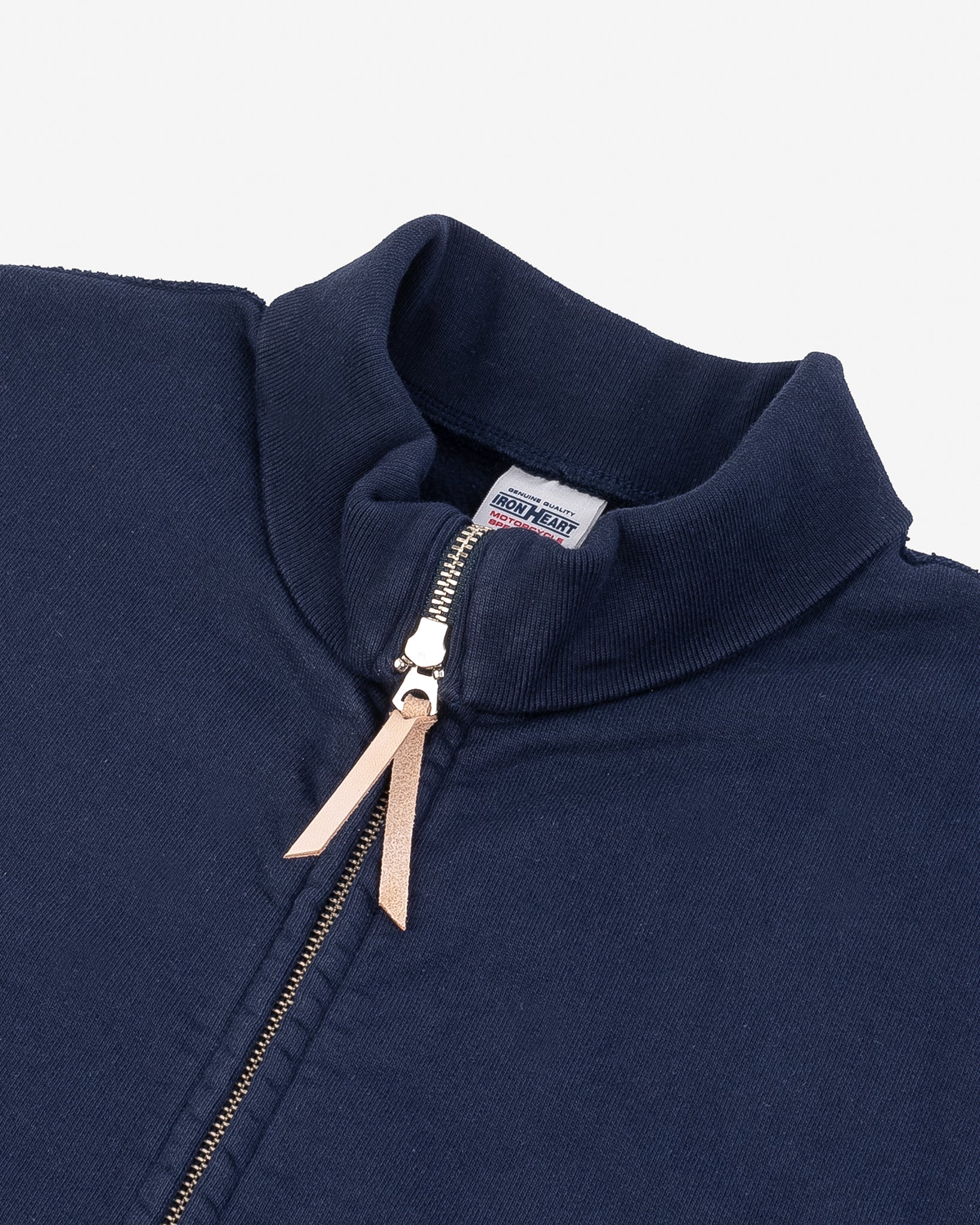14oz Ultra Heavyweight Loopwheel Cotton Zip Up Sweater - Navy - Image 7