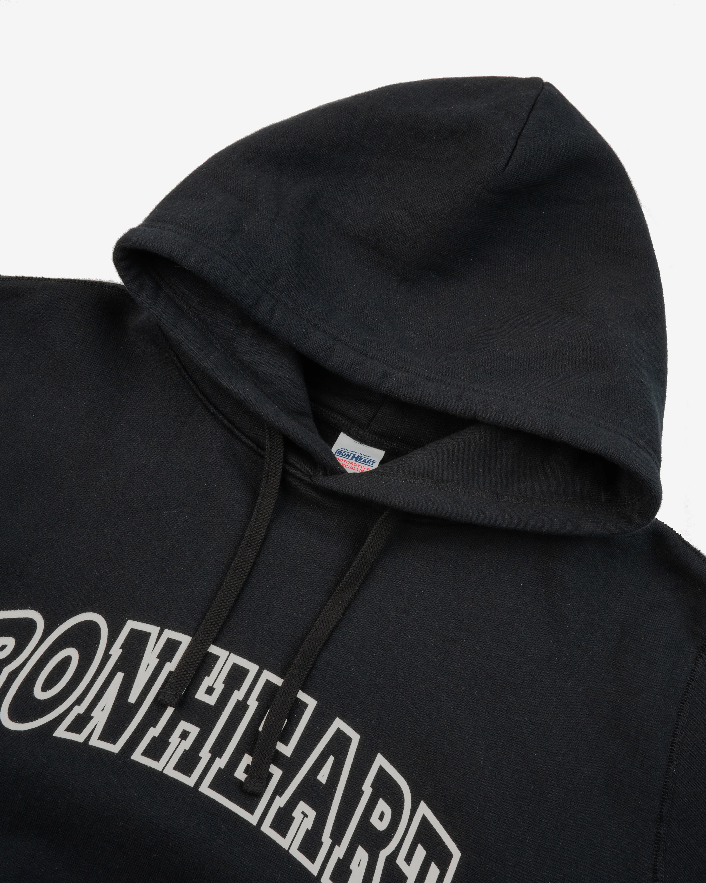 Printed 14oz Ultra Heavyweight Loopwheel Cotton Hoodie - Black - Image 7