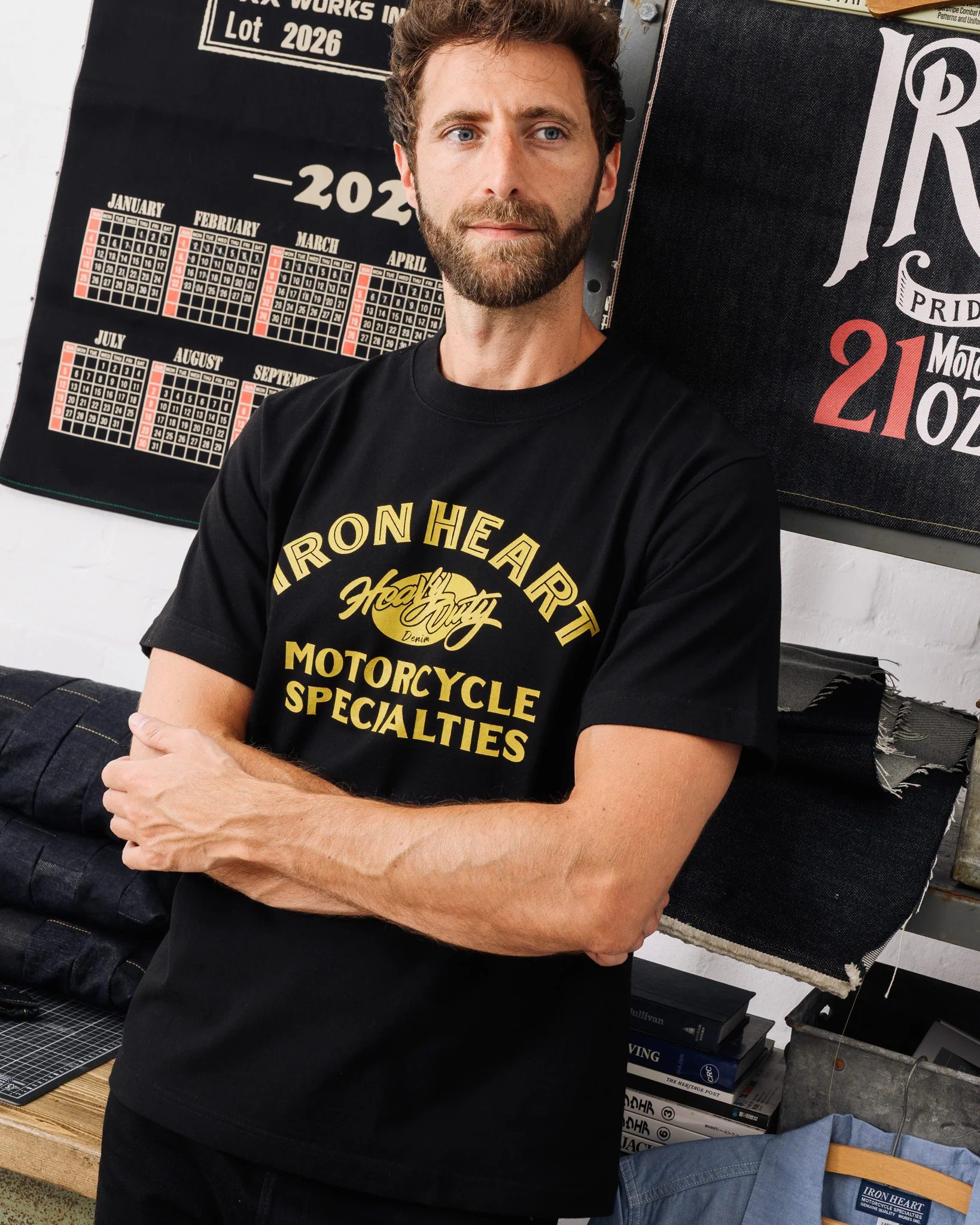 7.5oz Printed Loopwheel Crew Neck T-Shirt - Black - Image 4