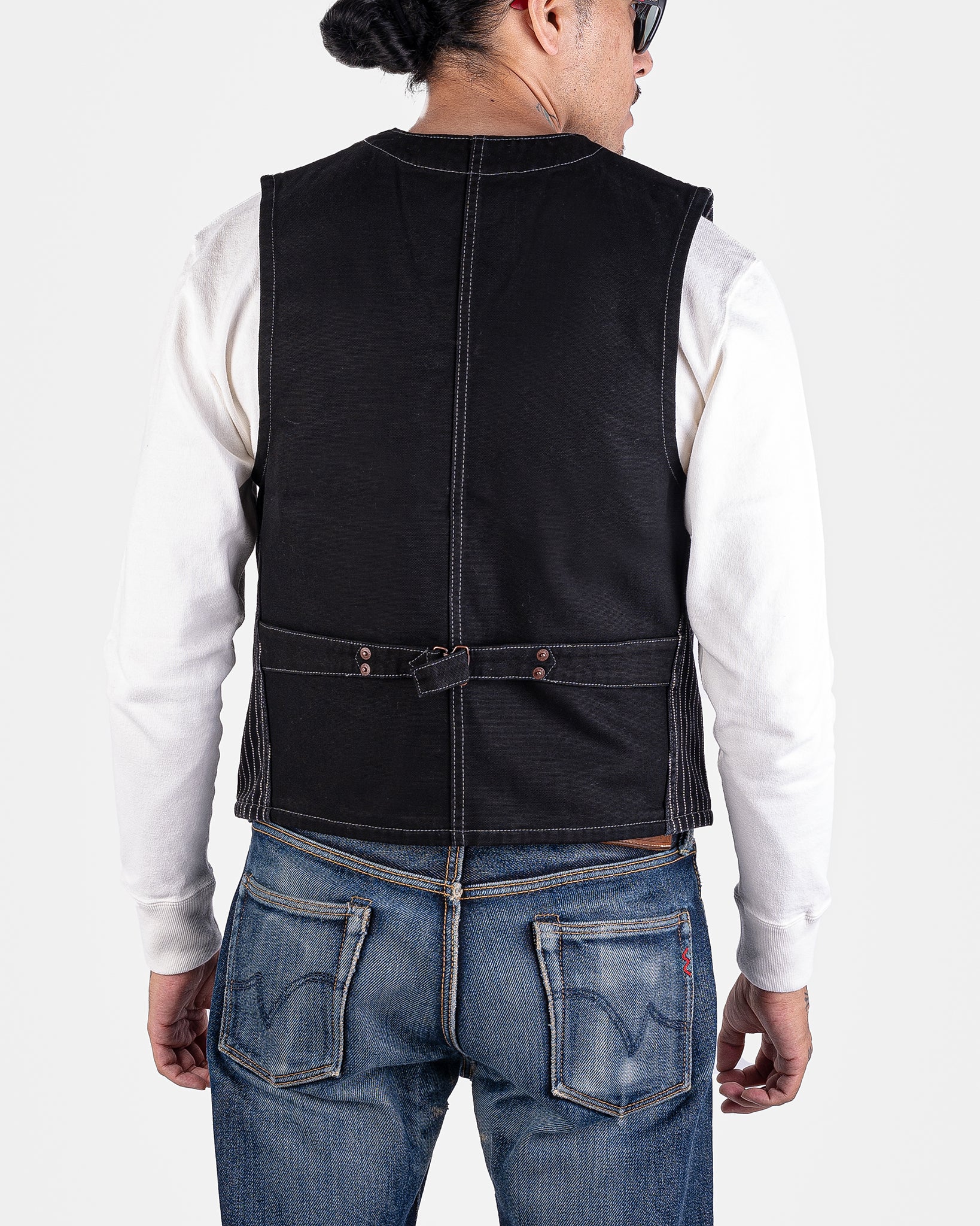 12oz Wabash/Duck Work Vest - Black/Black - Image 3