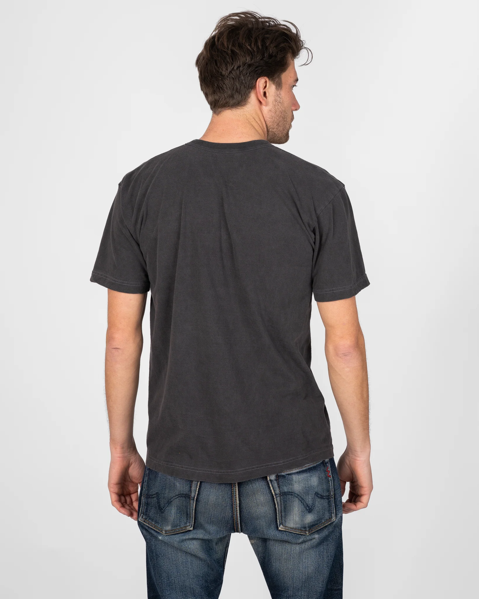 UTILITEES - 5.5oz Loopwheel Crew Neck T-Shirt - Charcoal - Image 3