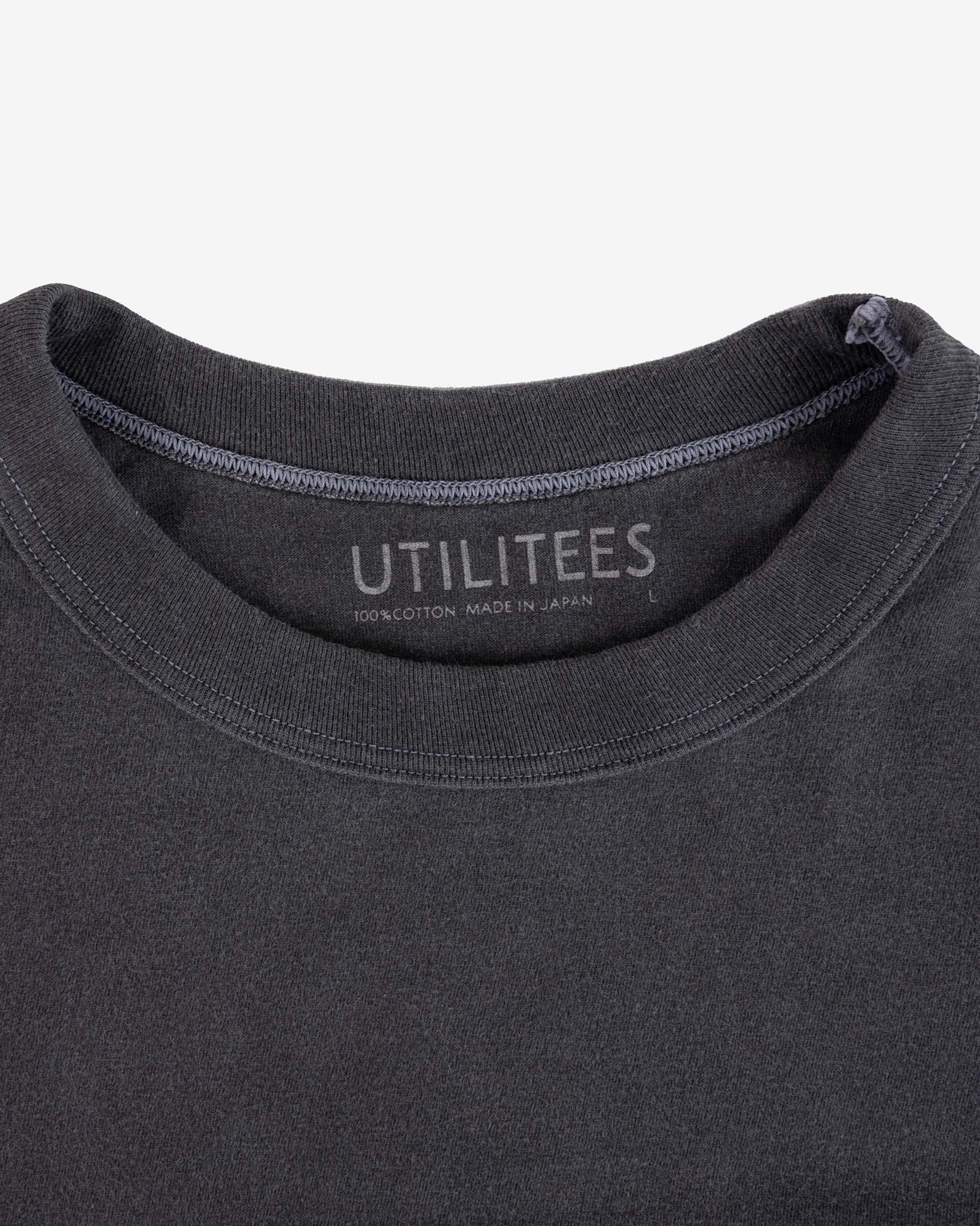 UTILITEES - 5.5oz Loopwheel Crew Neck T-Shirt - Charcoal - Image 5