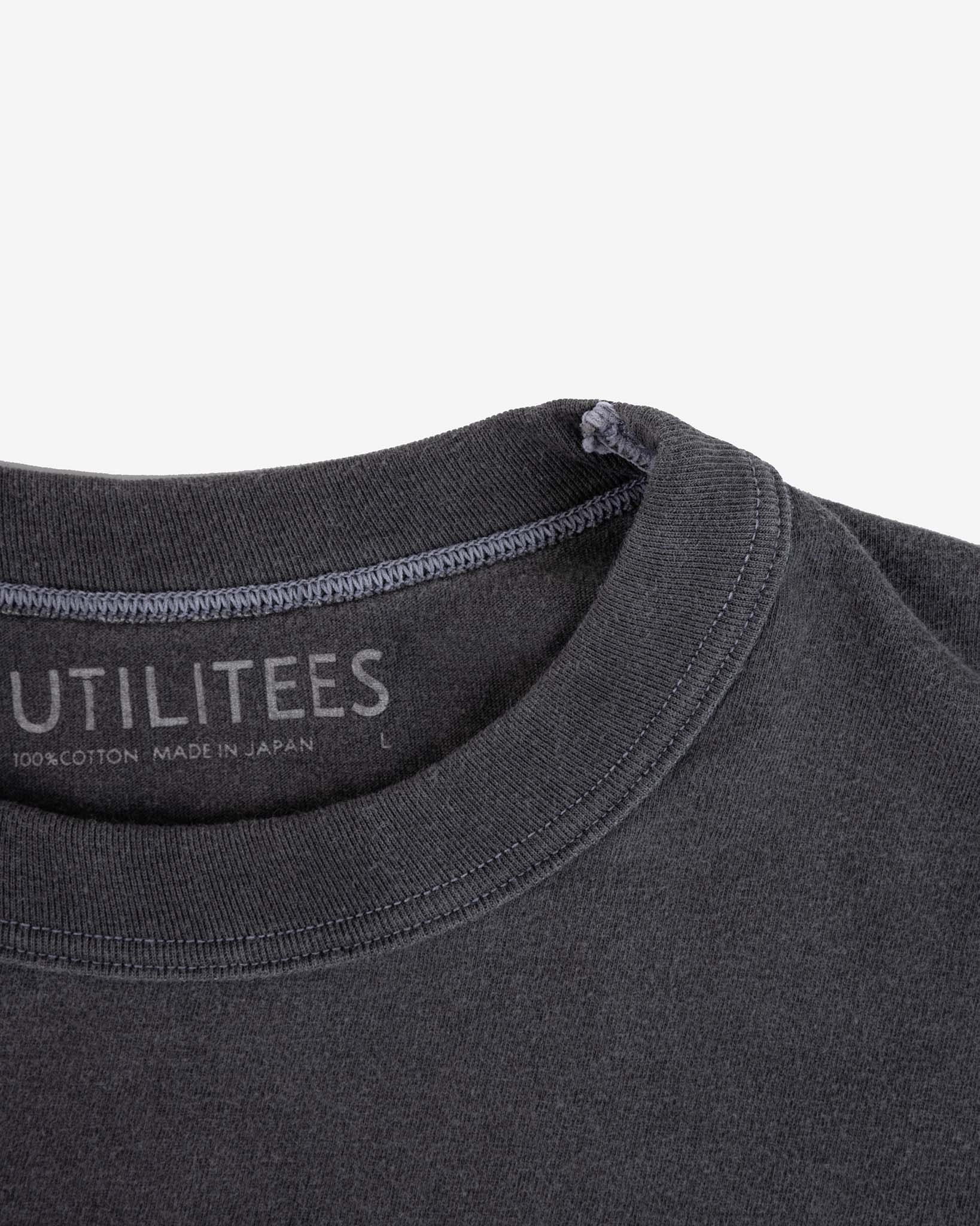 UTILITEES - 5.5oz Loopwheel Crew Neck T-Shirt - Charcoal - Image 6